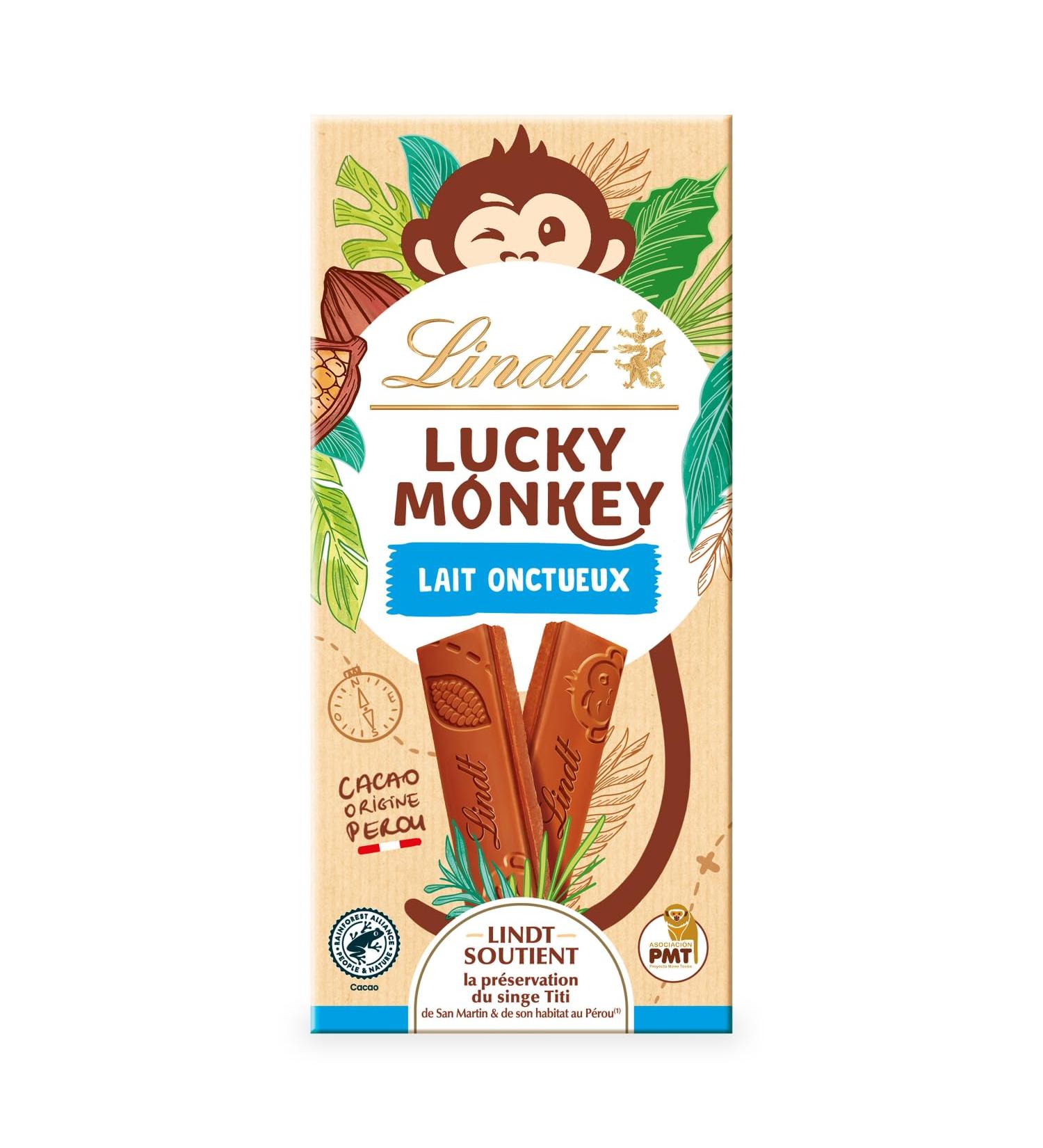 Lindt - LUCKY MONKEY Smooth Milk Bar - Milk Chocolate 100g - Buy Online on GoSupps.com