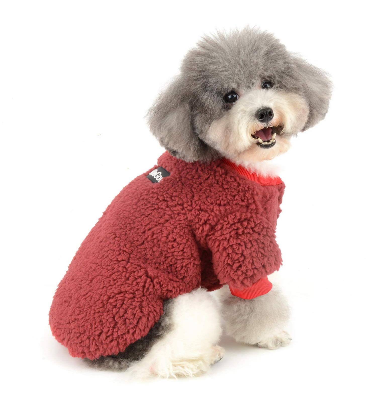 Zunea Red Winter Coat for Small Dogs | Fleece Warm Dog Sweater & Jacket for Chihuahua Cats & Puppies - XL Size (1 Pack) - Buy Online on GoSupps.com