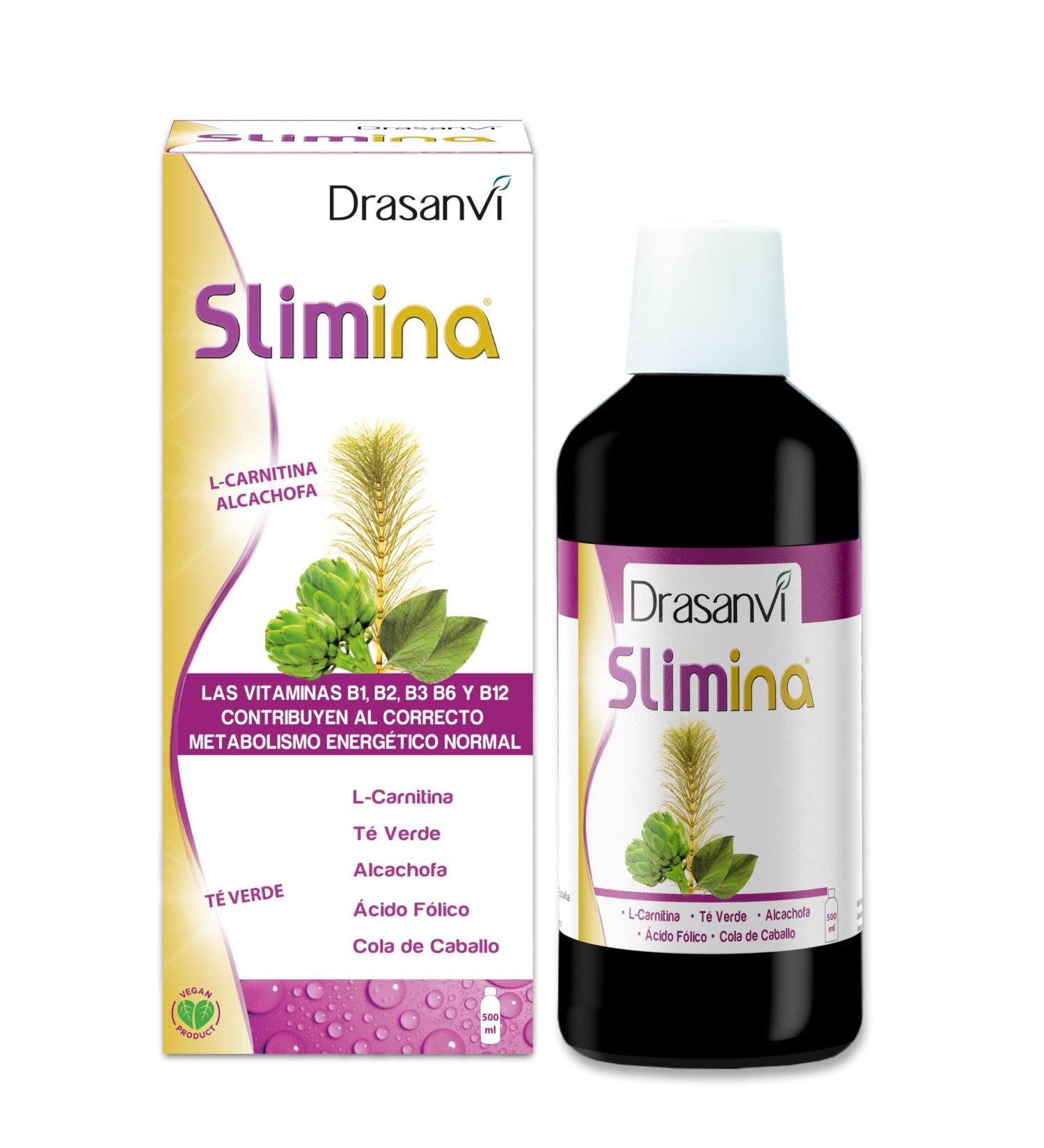  Drasanvi DRASANVI Slimina | Fortified plant extracts with L-carnitine fiber and vitamins | Horsetail + artichoke + green tea | Helps eliminate fluids and supports a healthy metabolism | 500 ml - Buy Online on GoSupps.com