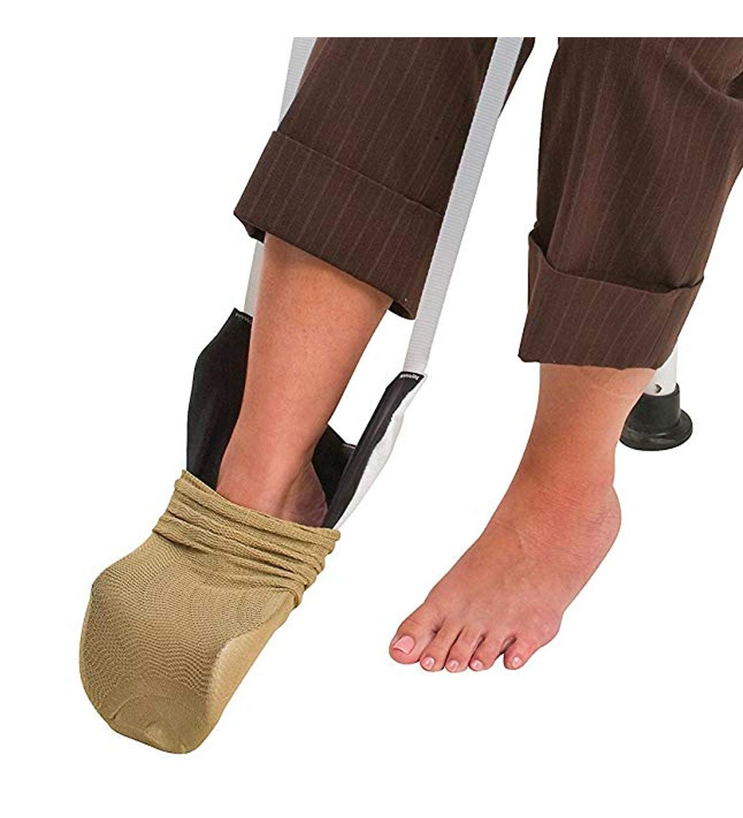 DMI Deluxe Sock Aid - Easy Sock Pull-On Without Bending | Slip-Resistant Sock Helper for Seniors - White - Buy Online on GoSupps.com