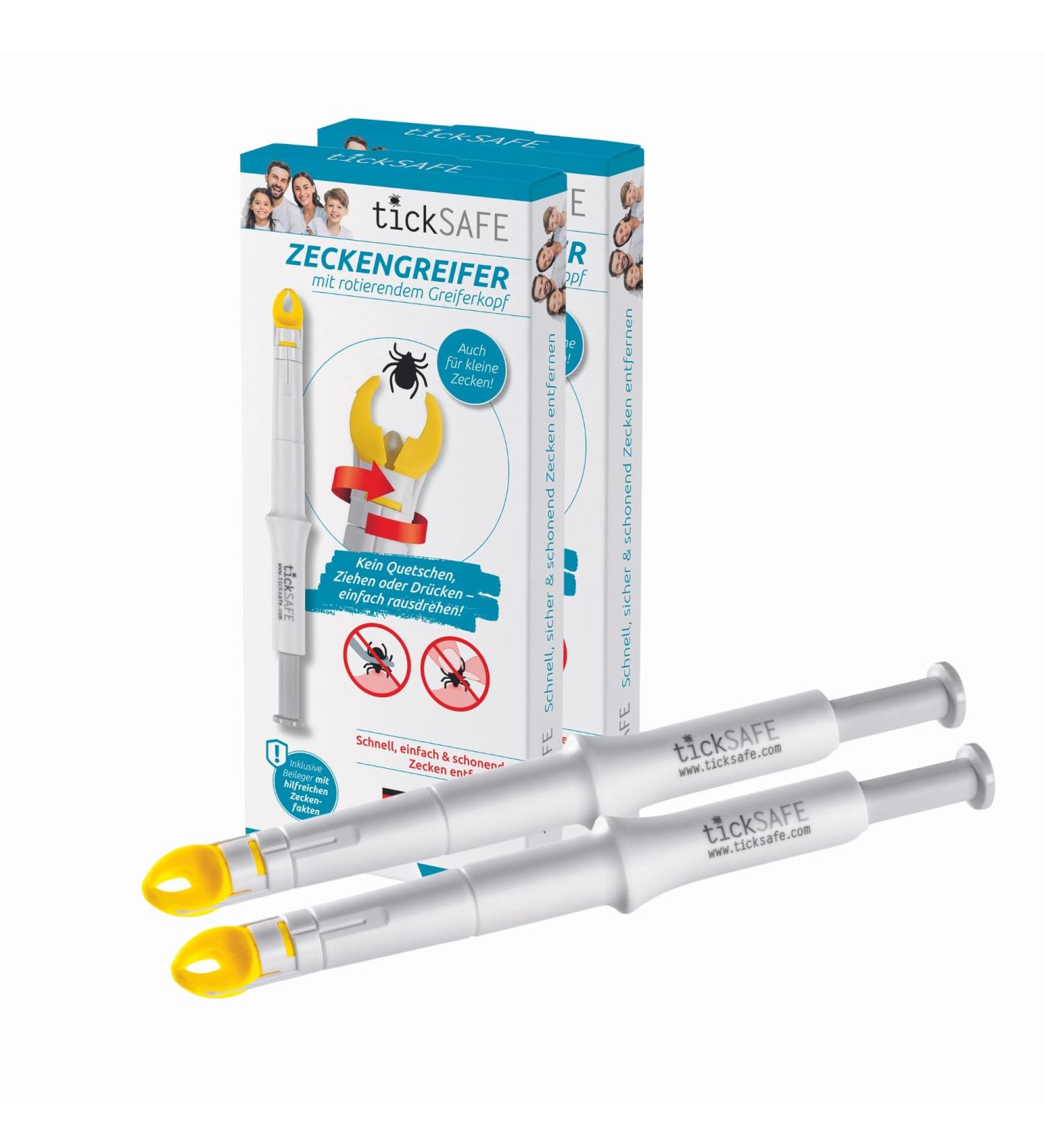 Ticksafe Tick Gripper Set - 2 Pack with Rotating Head for Safe Gentle Tick Removal | No Squeeze No Pull Just Turn - Ideal for Humans - Buy Online on GoSupps.com