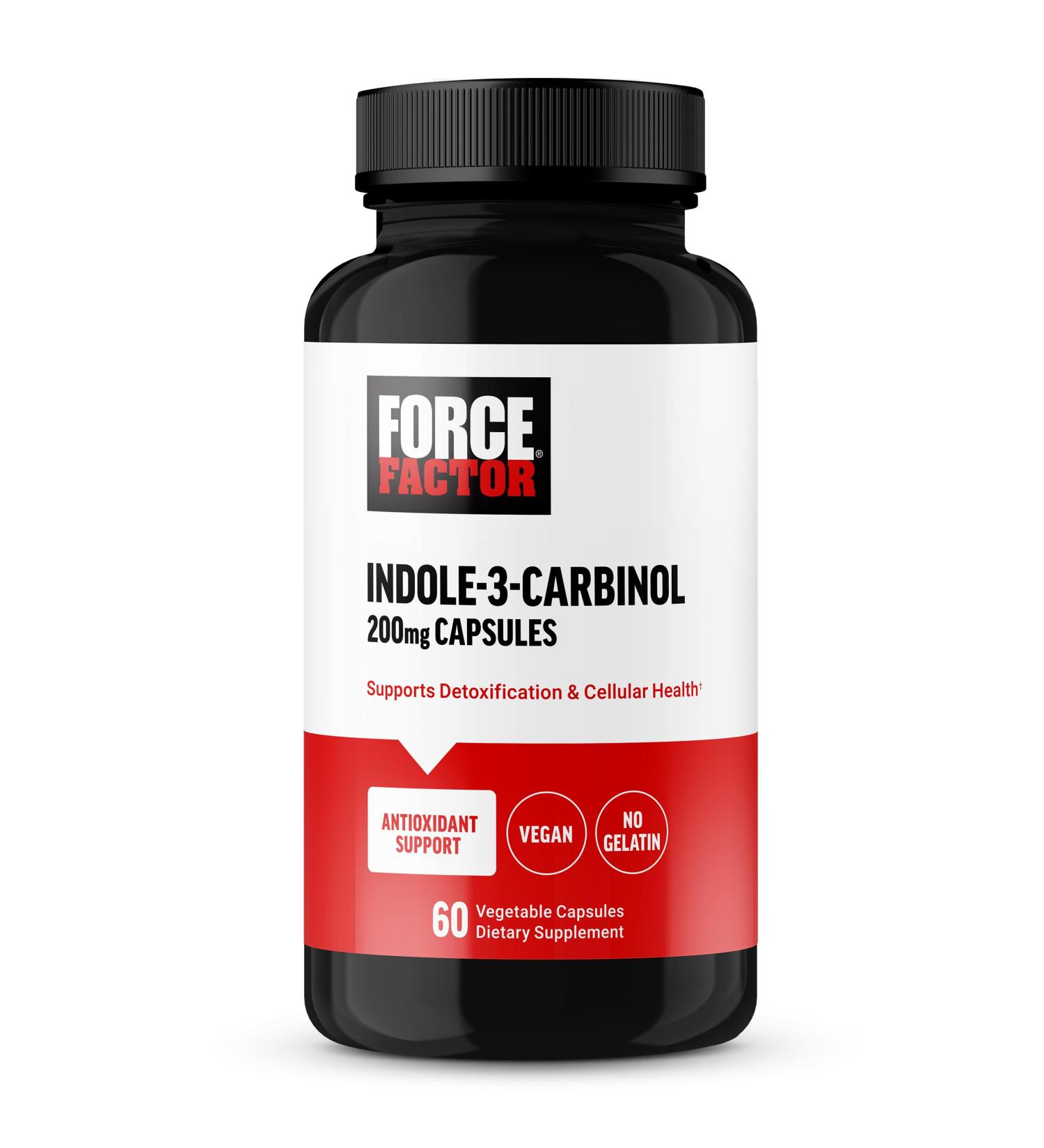 Buy FORCE FACTOR Indole 3 Carbinol 200mg - Detox & Antioxidant Supplement for Men & Women Vegan 60 Capsules - Buy Online on GoSupps.com