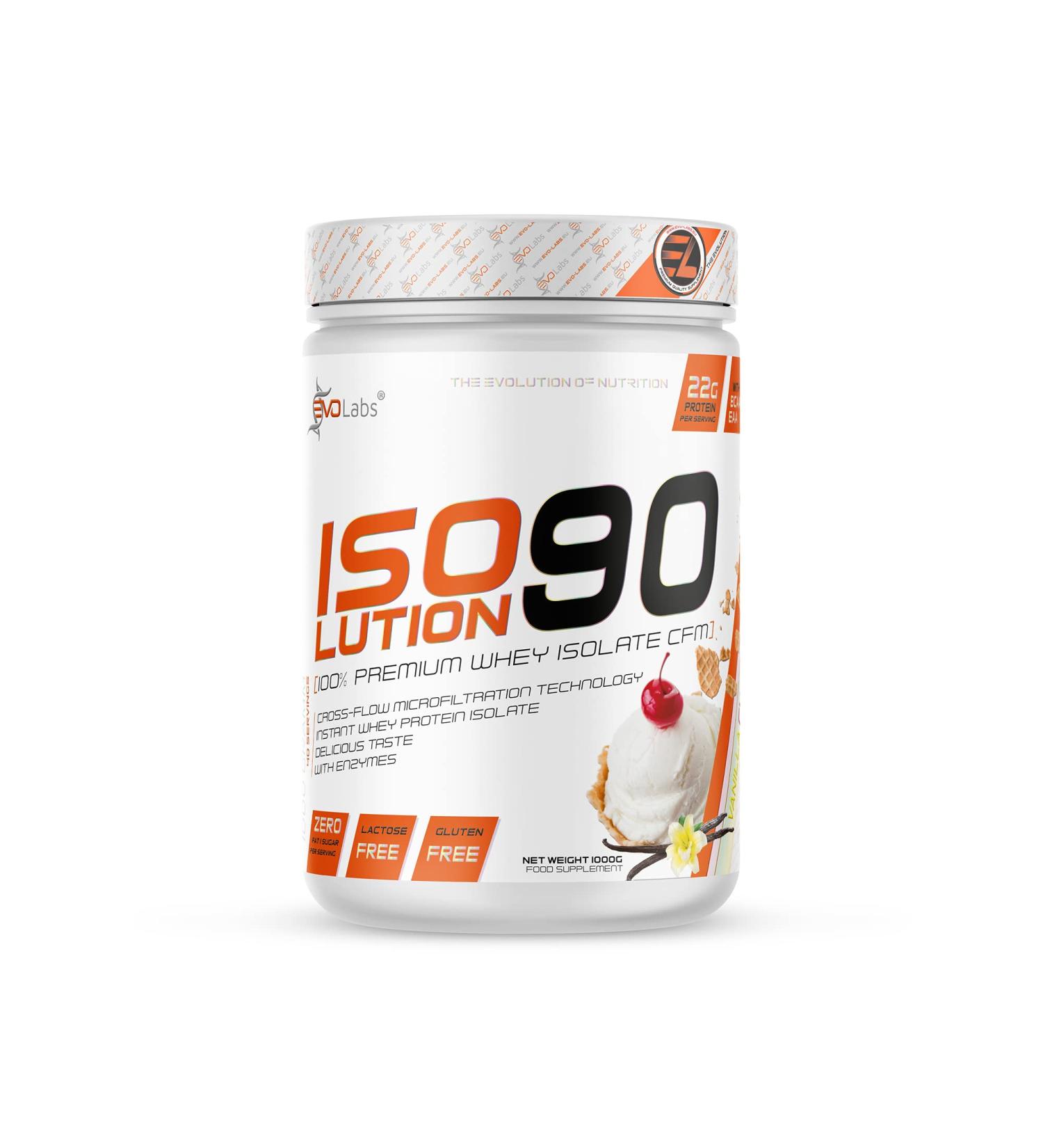 EVOLABS Insulation-90 Whey Protein Powder | Build Muscle with Amino Acids & Digestive Enzymes | Low Lactose 1000g Vanilla Cherry Ice Cream - Buy Online on GoSupps.com