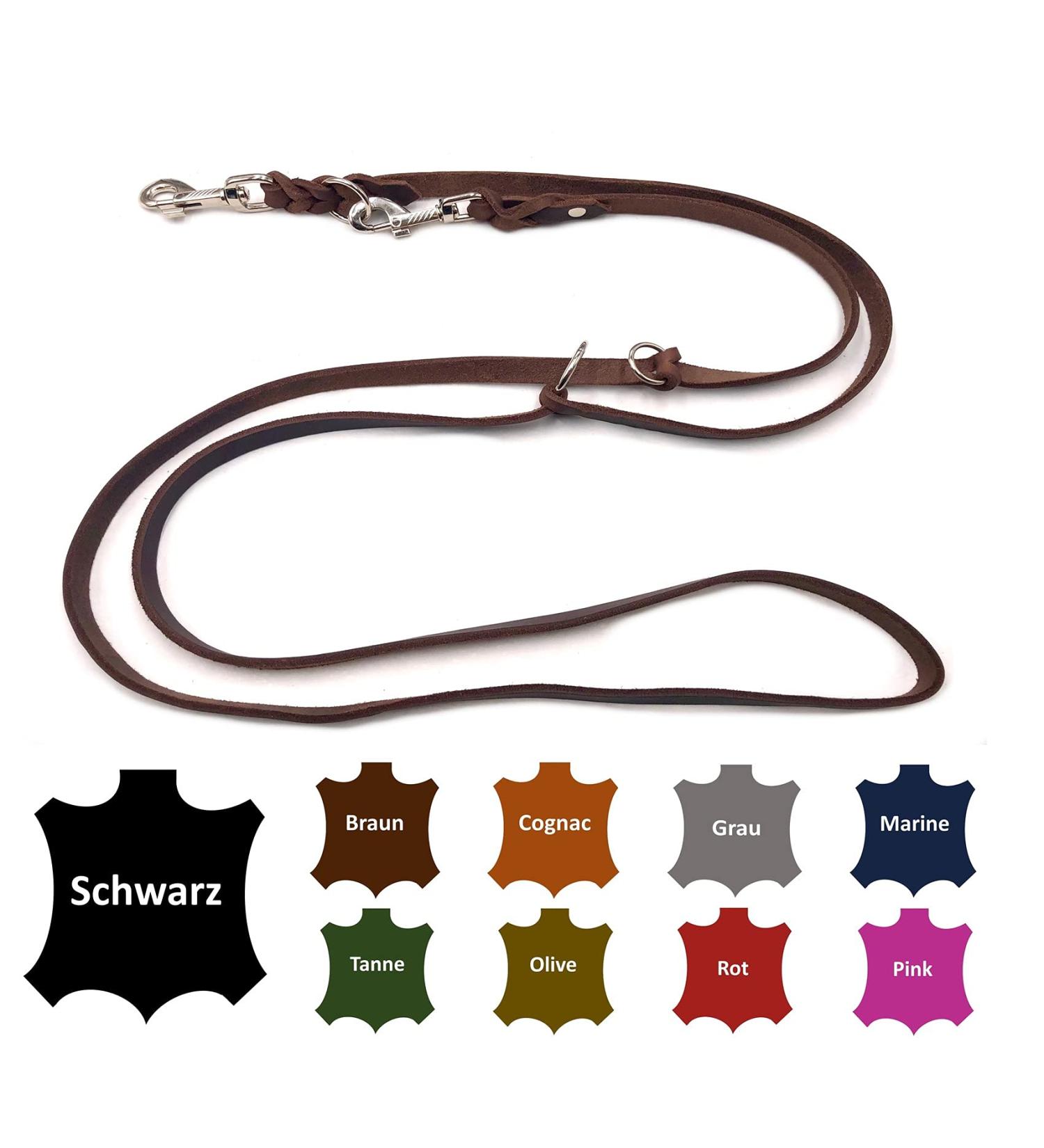 Adjustable Dog Liner for Small & Large Dogs - 5m x 8mm Double Linen in Dark Brown | Premium Quality Pet Leash - Buy Online on GoSupps.com