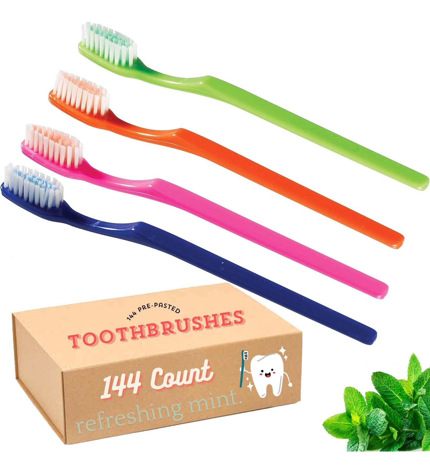 Buy ELEMENT MintBurst Toothbrushes with Xylitol - Individually Wrapped Box of 144 for Fresh Breath | International Shipping Available - Buy Online on GoSupps.com