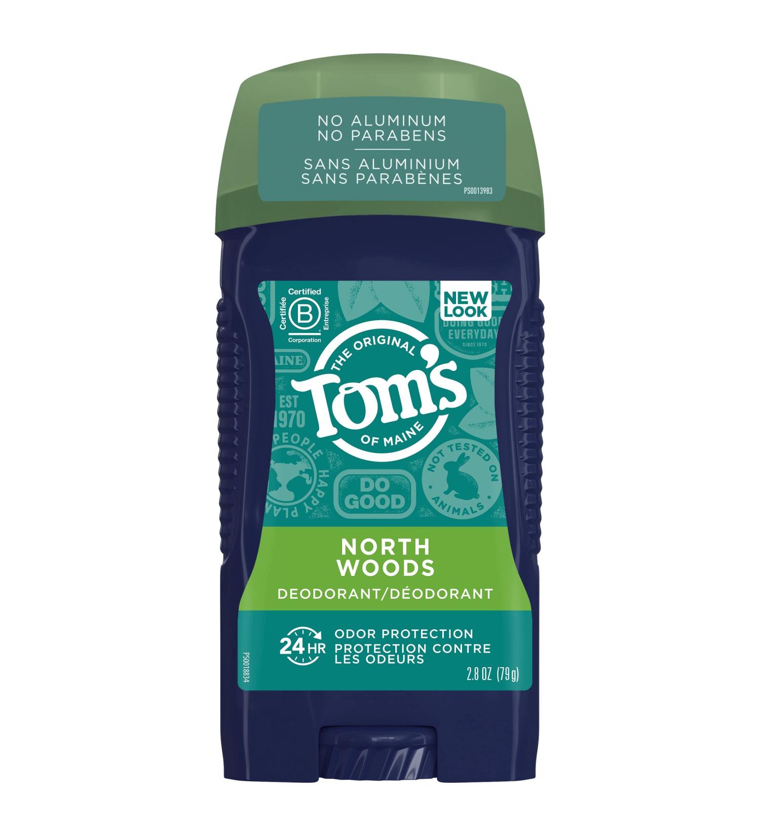 Tom's of Maine Men's Natural Deodorant, North Woods Scent, Aluminum-Free, 2.8 oz - Buy Online on GoSupps.com