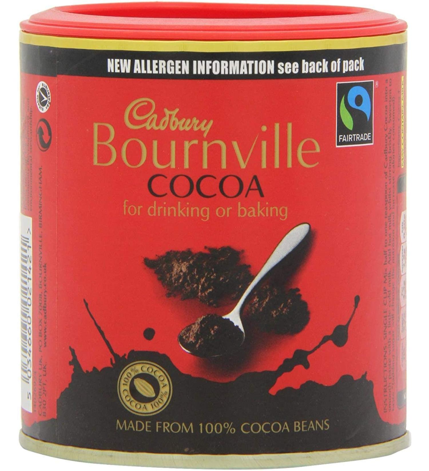 Cadbury Bournville Fairtrade Bo te Poudre de Cacao 125G Paquet de 2 Parfait pour la cuisson et pour boire. Les m mes f ves de cacao de haute qualit que Cadbury utilise pour les barres de chocolat