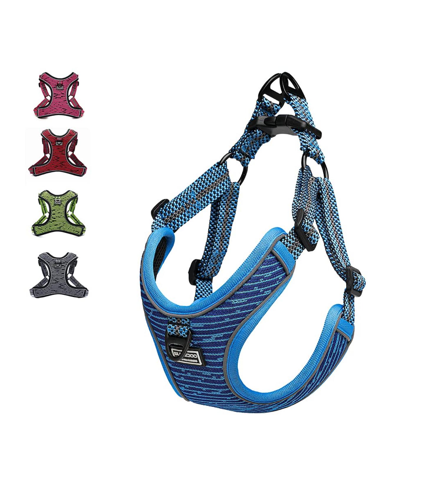 Suredoo Soft Adjustable Dog Harness for Medium & Small Dogs - No Pull Reflective Safety Harness for Puppies (Size S Blue) - Buy Online on GoSupps.com