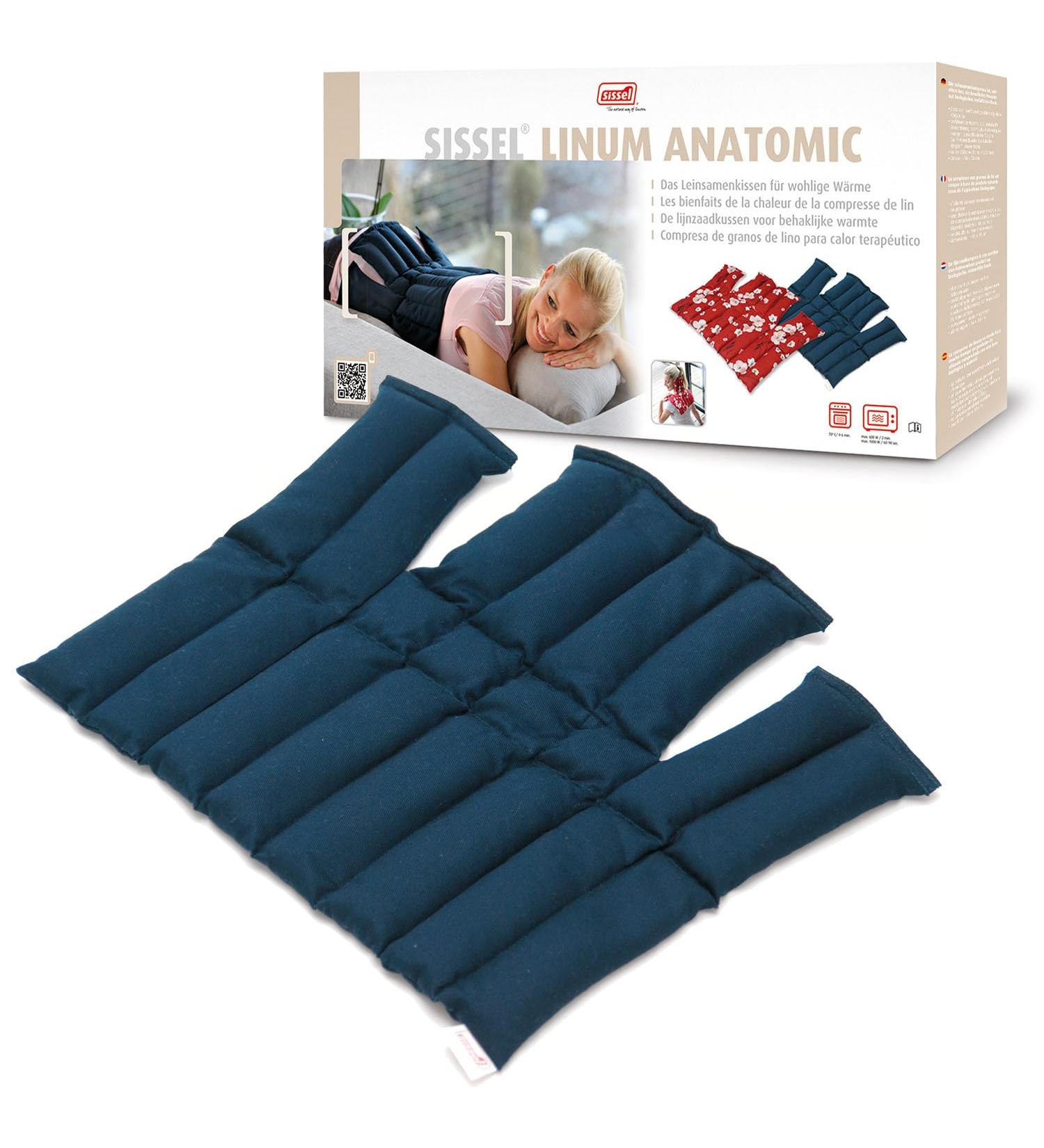 Sissel Linum Anatomic Heat Pillow | Flaxseed Wet Warmth & Relaxation | Cotton | Perfect for Muscle Tension & Gastrointestinal Relief | Blue/Blossom | 38x36 cm - Buy Online on GoSupps.com