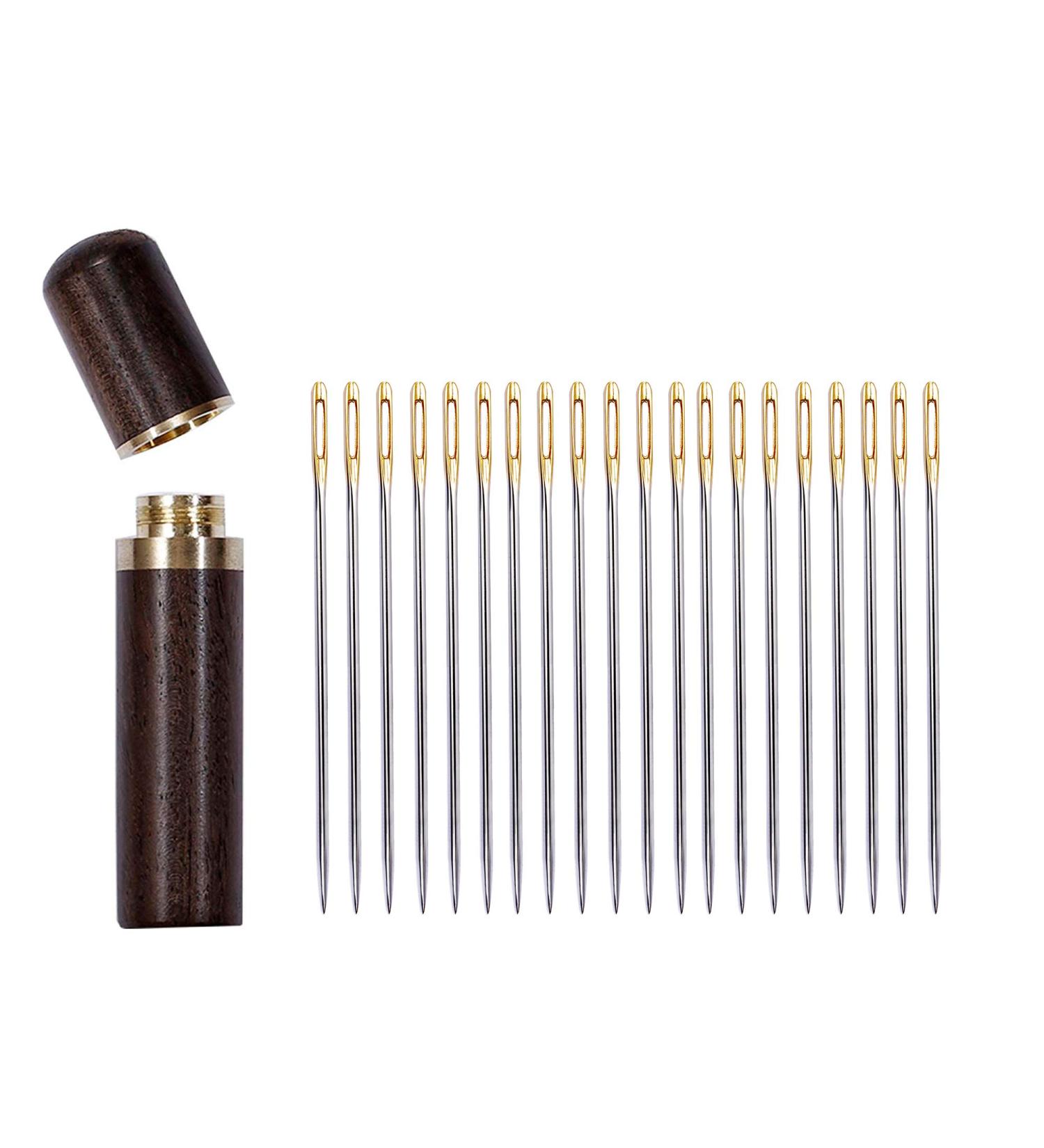 30 Pieces Big Eye Embroidery Needles with Wooden Needle Case - Versatile Hand Sewing Needles for Stitching, Sewing, and Embroidery - Buy Online on GoSupps.com