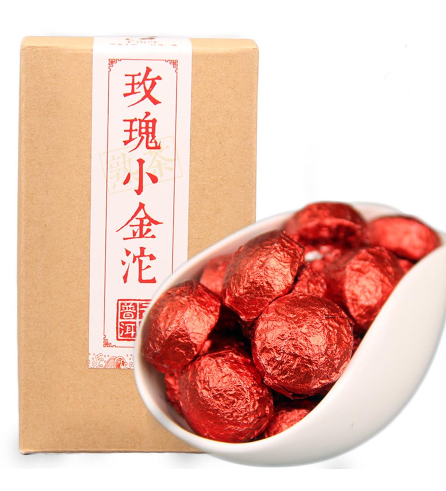 HQZM Chinese 250g Rose Puer Mini Tuocha an exquisite tea with mixed flavors of rose and puer - Buy Online on GoSupps.com