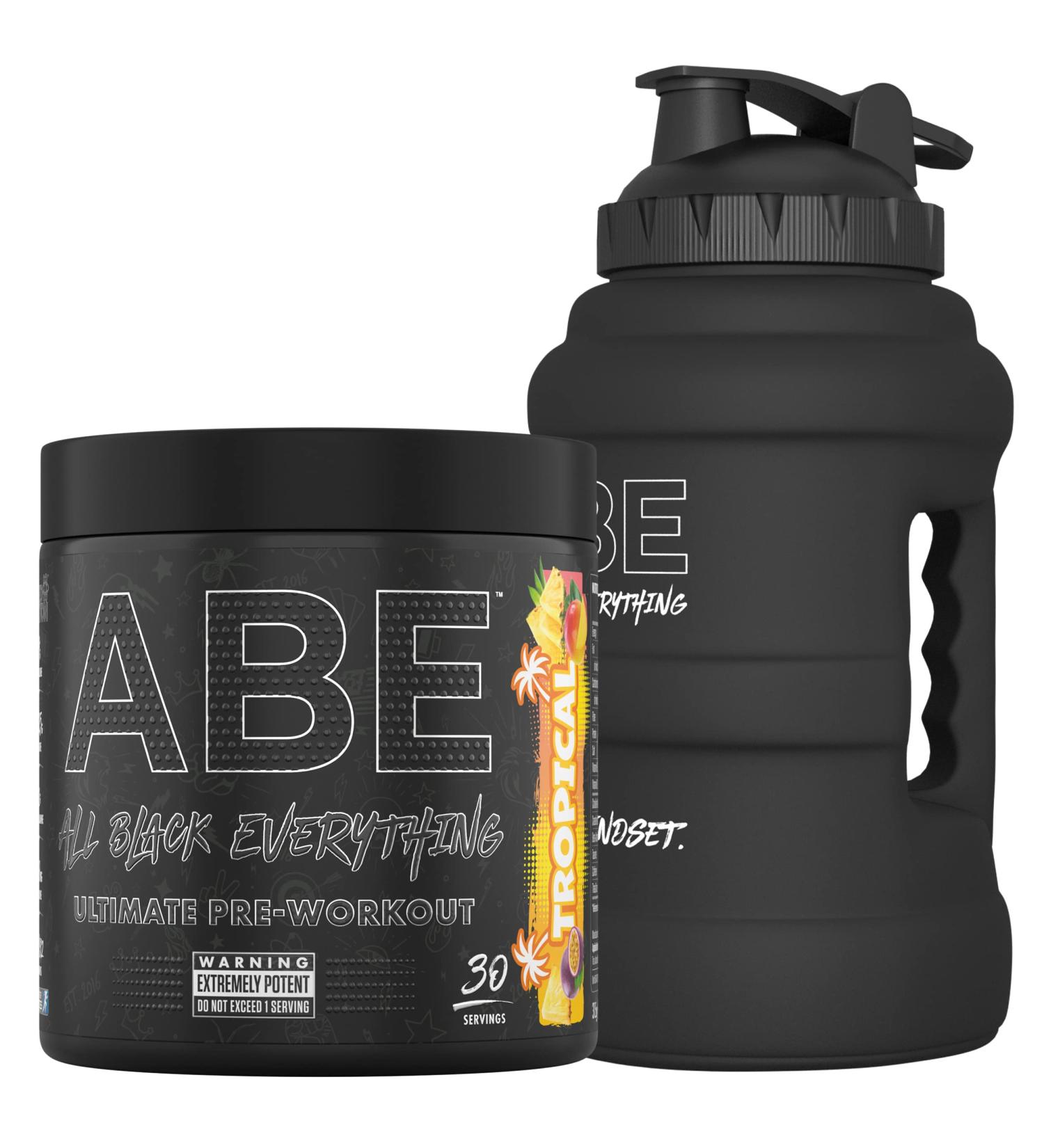 Applied Nutrition ABE Pre Workout Bundle: 375g Powder + 2.5LT Matt Black Jug | Tropical Flavor for Energy & Performance - Buy Online on GoSupps.com