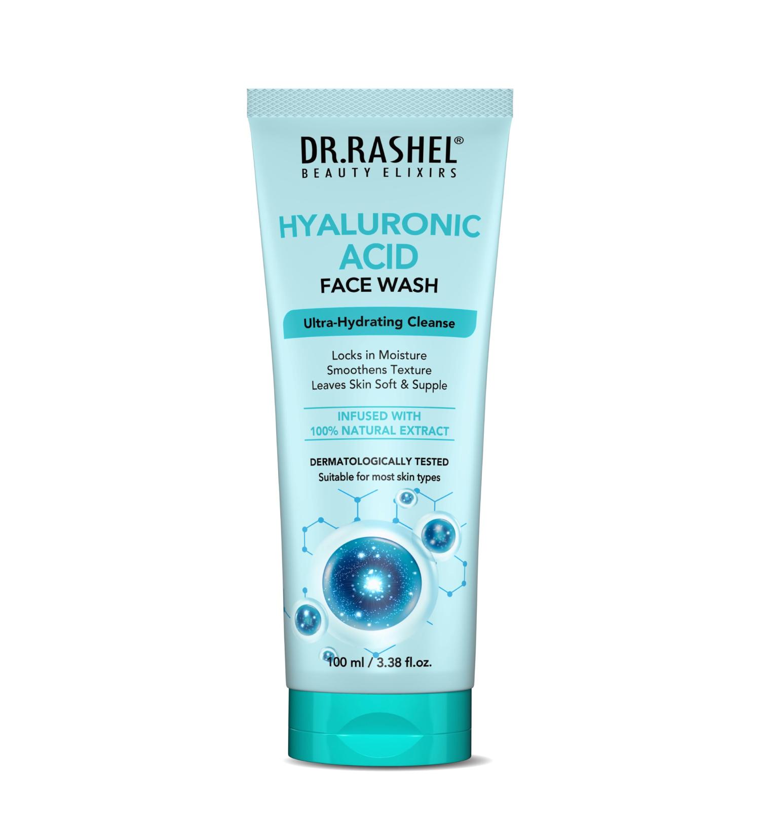 DR.RASHEL Hyaluronic Acid Face Wash For Men & Women Concentrate For Deep Cleansing & Clove Purifying Face Wash With Natural Ingredients Suitable For All Skin Oily To Normal - 100 ml /3.38 Fl Oz - Buy Online on GoSupps.com