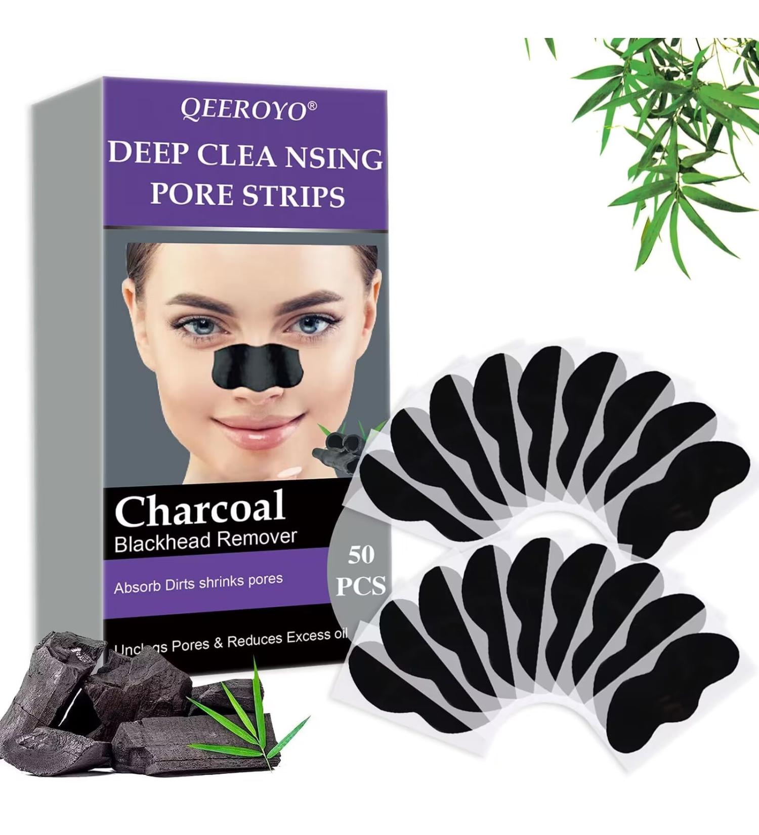 Blackness Nose Strips - 50PC Activated Carbon Pore Strips for Blackhead Removal & Deep Cleansing | Anti-Blackhead Solution - Buy Online on GoSupps.com