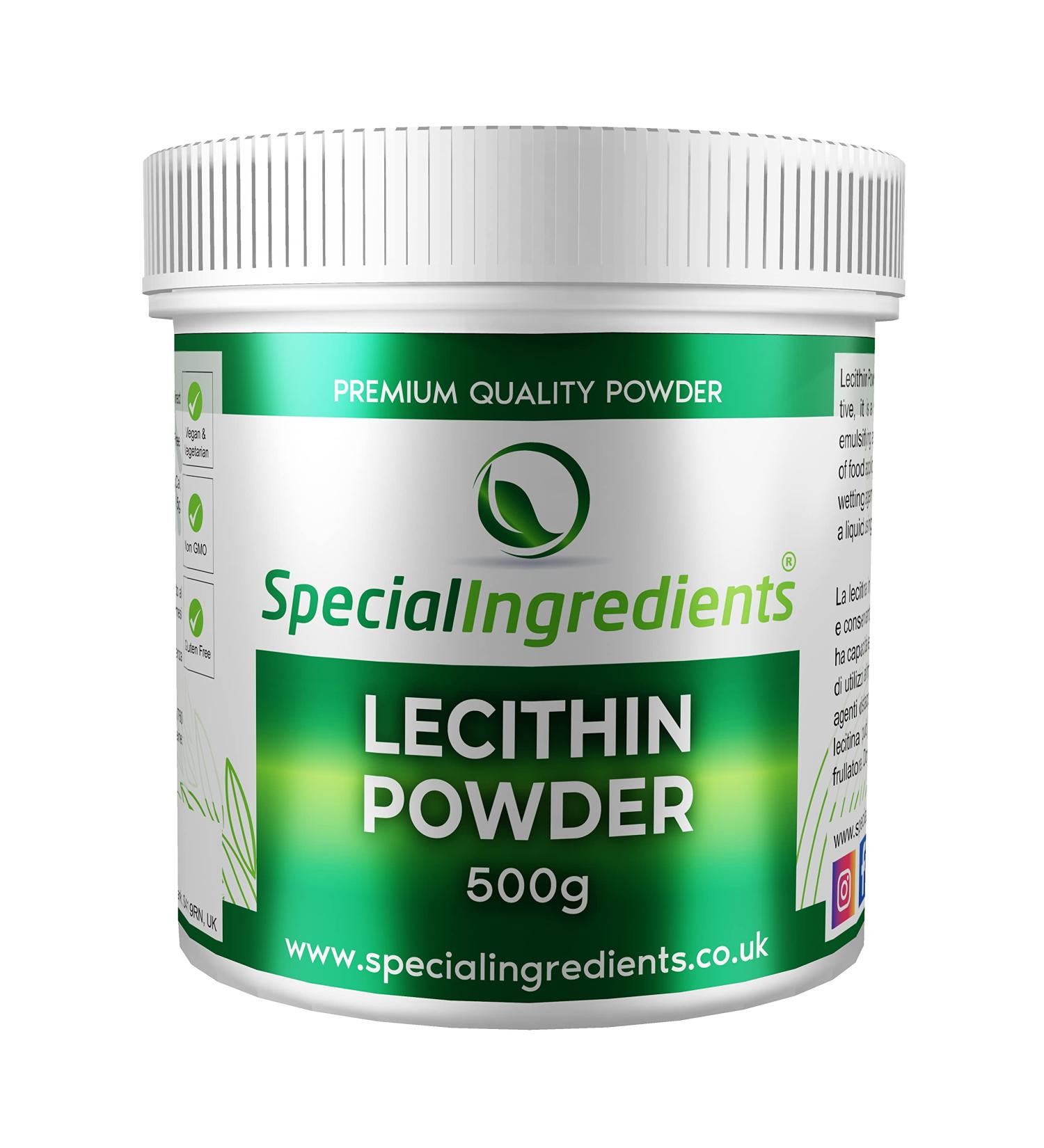 Lecithin Powder 500g - Premium Quality, Vegan, Non-GMO, Gluten Free - Soya Lecithin Powder in Recyclable Container - Buy Online on GoSupps.com