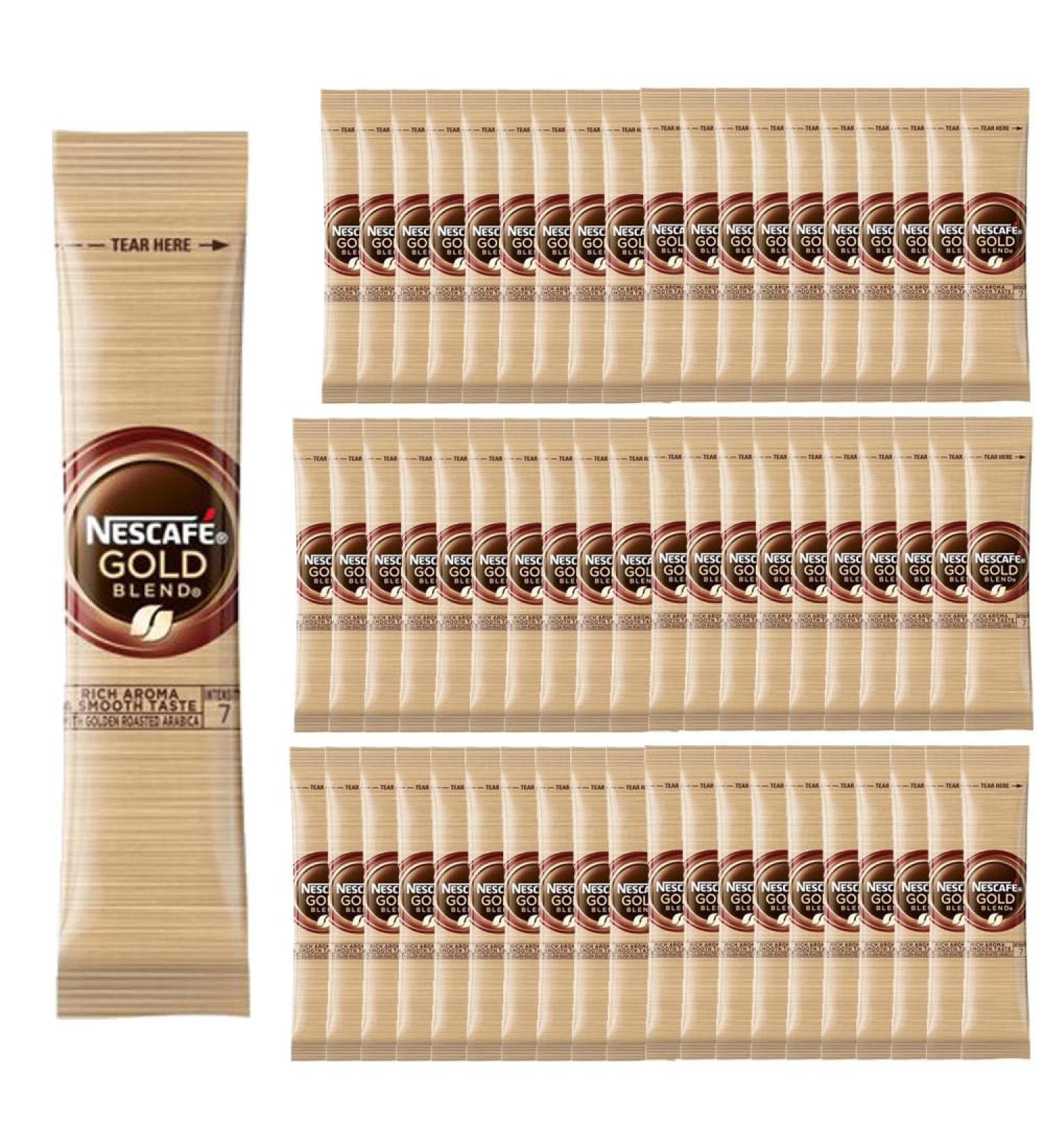 Nescafe 60 sachets Instant Coffeee with Welari Thank You Card Gold One Mug Stick Blend Strength 7 Commercial Caterinng Office Hotel Hot Drink (60sachets) - Buy Online on GoSupps.com