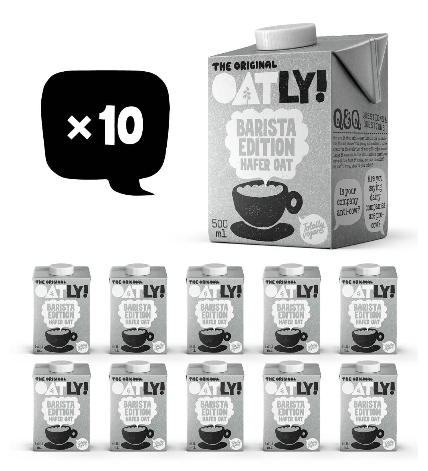 Oatly Oat Drink Barista Edition 500ml (Pack of 10) - Premium Dairy-Free Alternative for Coffee Lovers | International Shipping - Buy Online on GoSupps.com