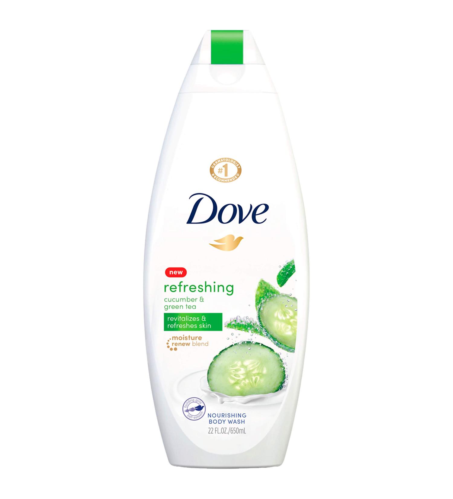 Dove Refreshing Body Wash with Cucumber and Green Tea | Revitalizing 22 oz Formula for Nourished Skin - Buy Online on GoSupps.com