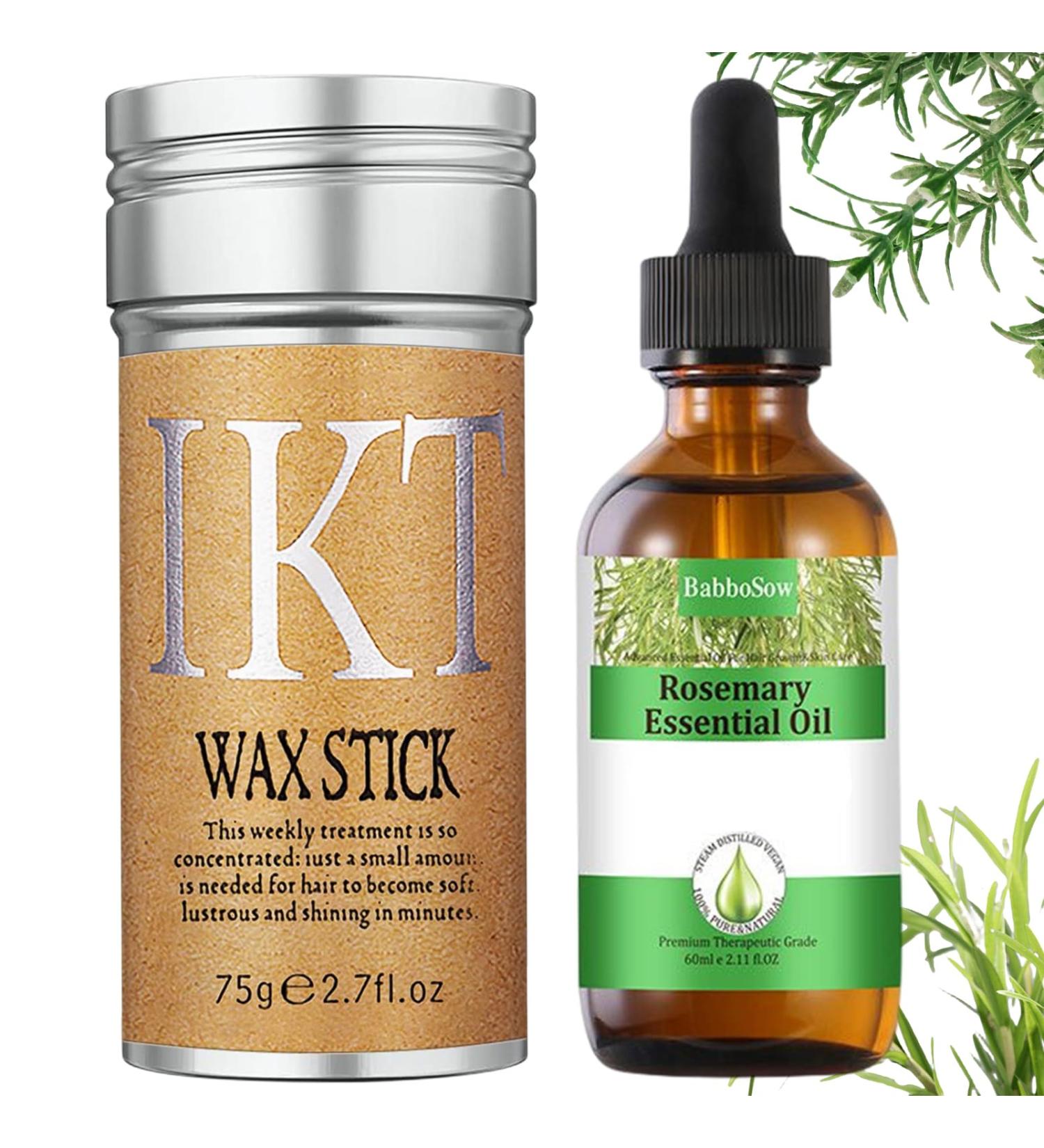 Hair Wax Stick & Rosemary Oil - Organic Hair Growth Products | Flyaways Control & Slick Back Hair Accessories for Women | SET 01 - Buy Online on GoSupps.com