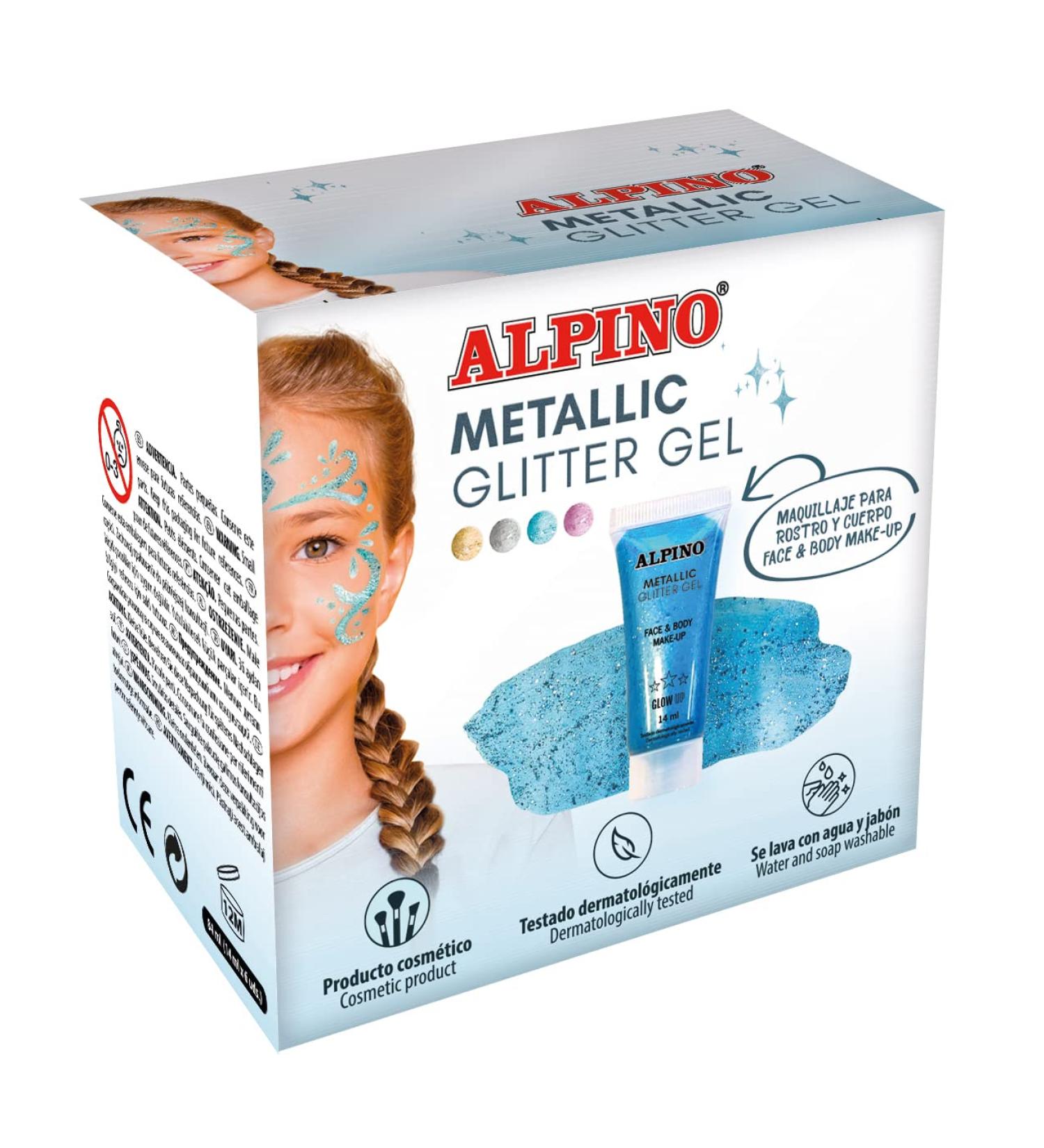  Alpino Metallic Glitter Gel Alpino Fiesta Blue Single Color 6 Units | Metallic glitter gel with a blue base | Liquid glitter - Buy Online on GoSupps.com