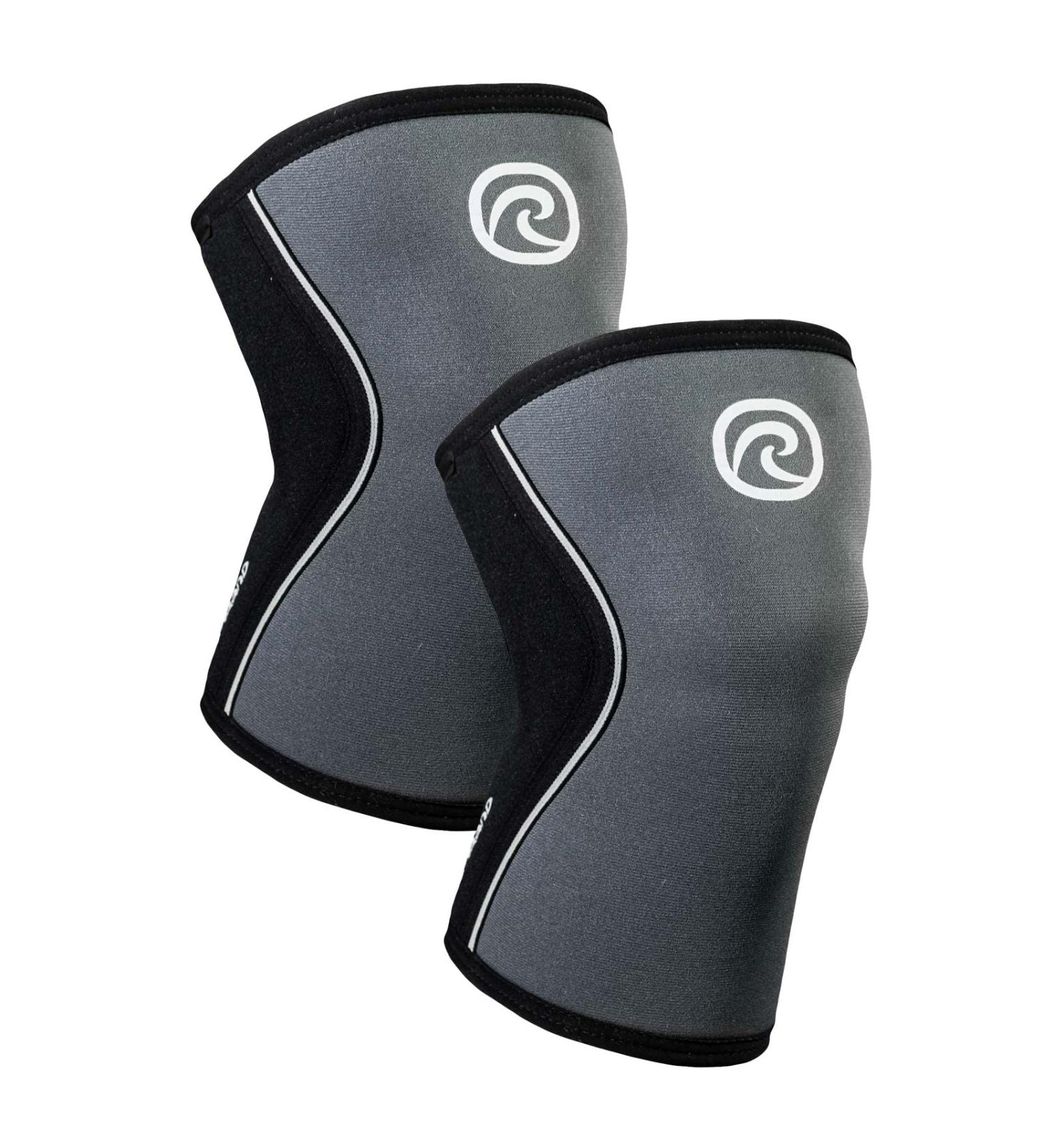 Rehband Kniebandage f r Kraftsport & Fitness | 7mm Neopren Flexibel & Rutschfest | Kniebandage f r M nner & Frauen - 1 Paar - Stahlgrau - Buy Online on GoSupps.com