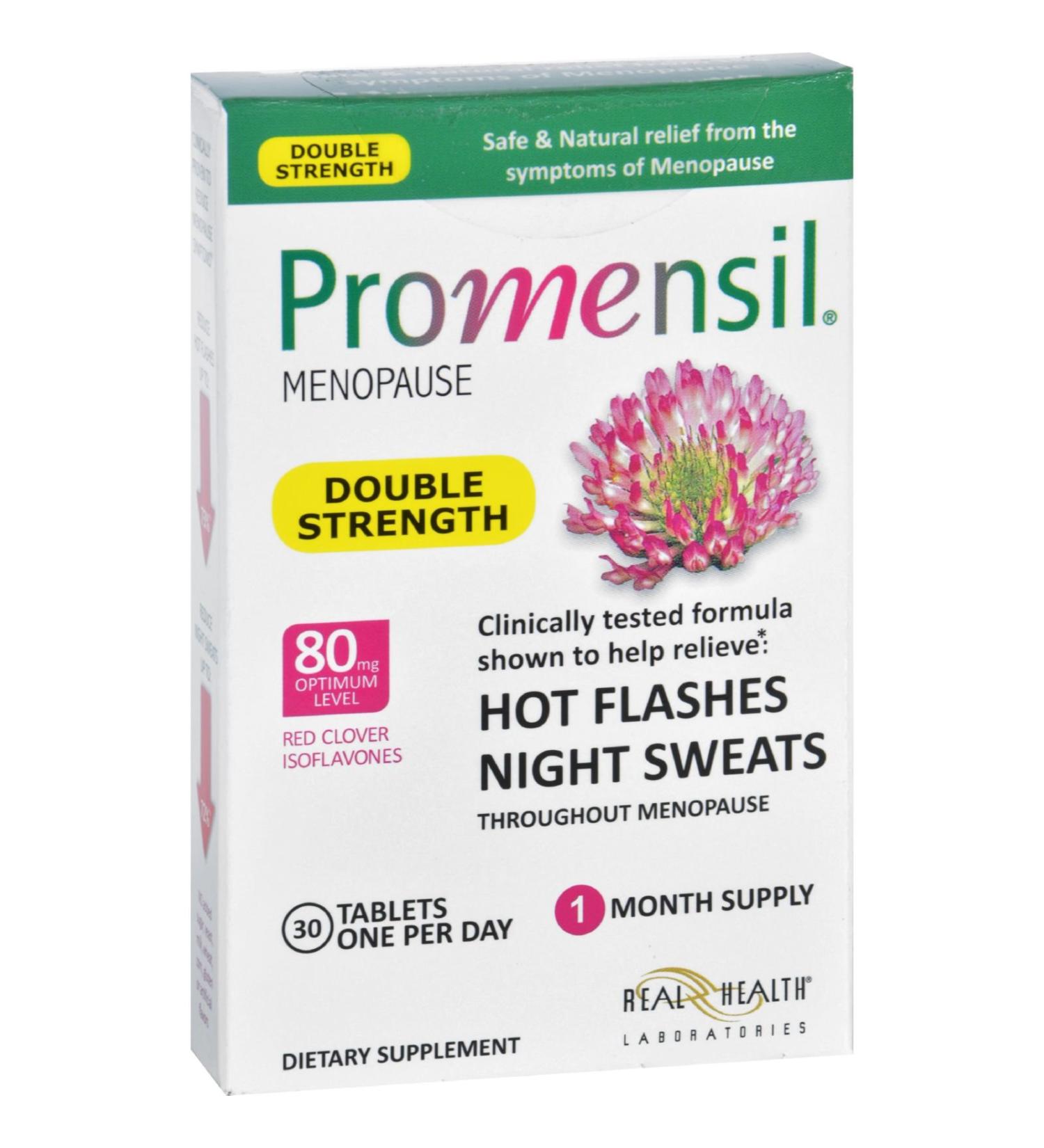 Promensil Menopause - Double Strength - Relief Hot Flashes Night Sweats - 30 Tablets