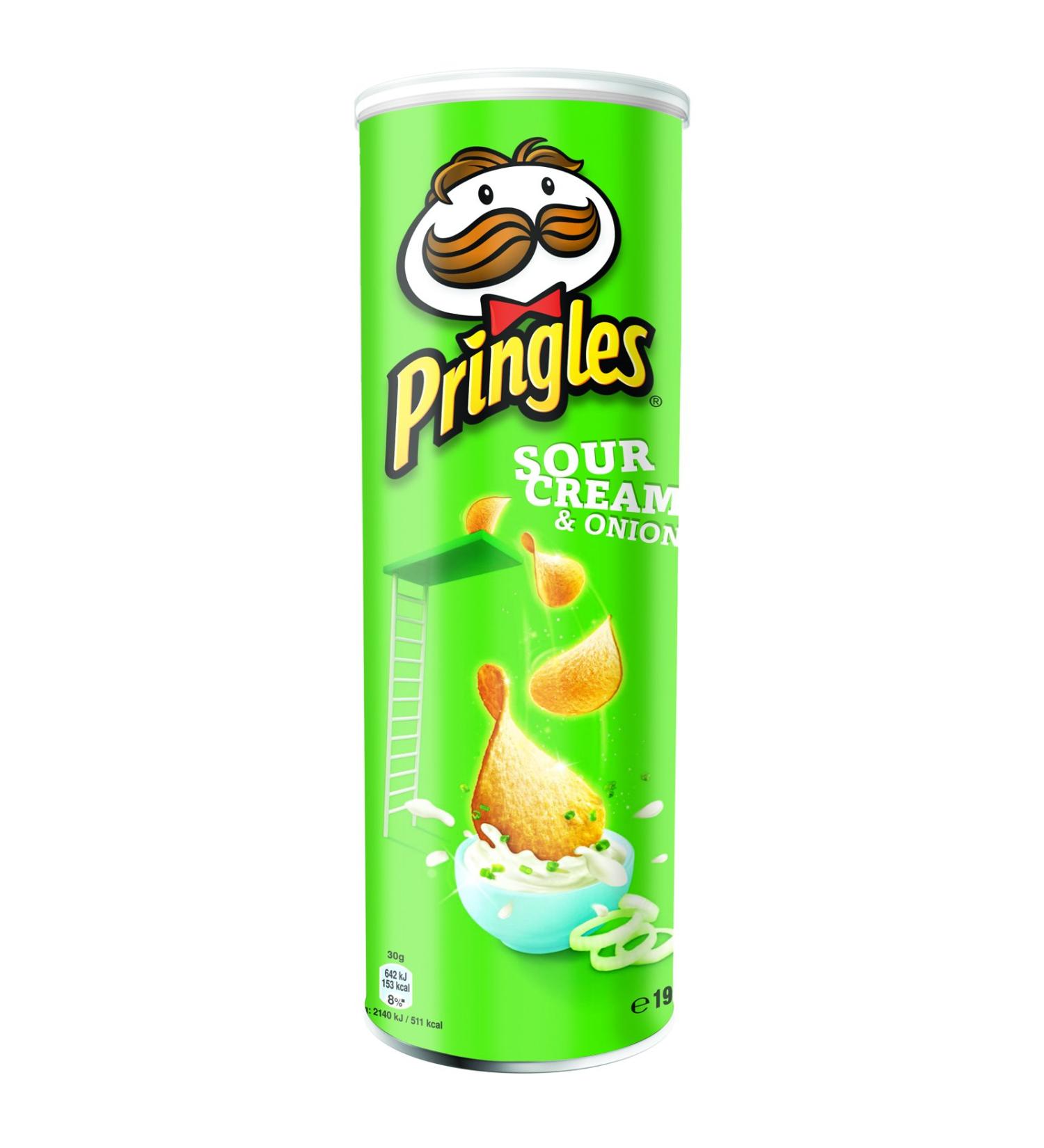 Pringles Pack of 6 Pringles Sour Cream & Onion potato tubes 165g green