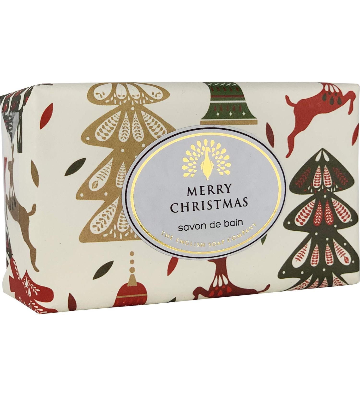 The English Soap Company Vintage Wrapped Shea Butter Soap Reindeer & Fir Tree - Mulled Wine 200g - Buy Online on GoSupps.com