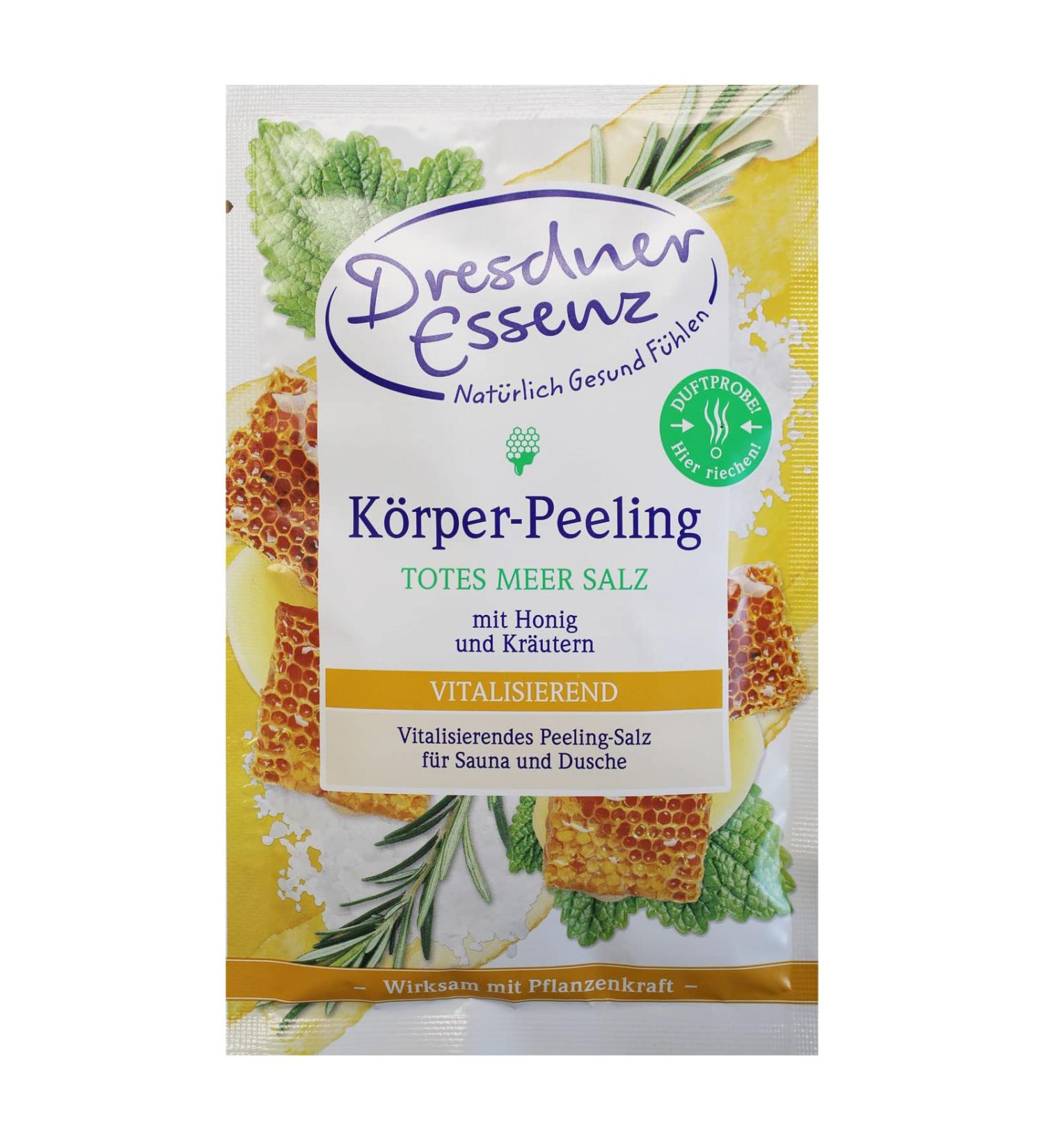 Dresdner Essence Body Scrub Dead Sea Salt Honey Herbs 50 g Skin Scrub