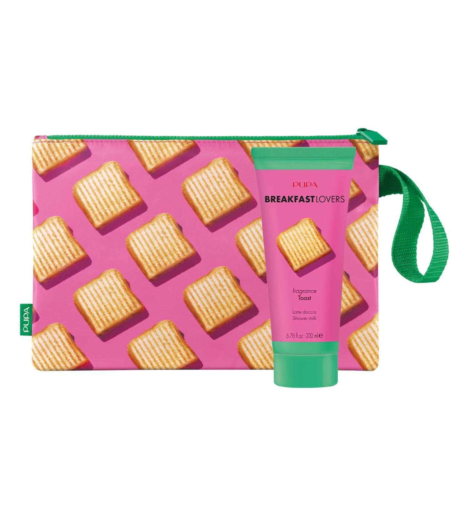 Breakfast Lovers Set - Toast by Pupa Milano for Women - 2 Pc 6.76oz Shower Milk Purse