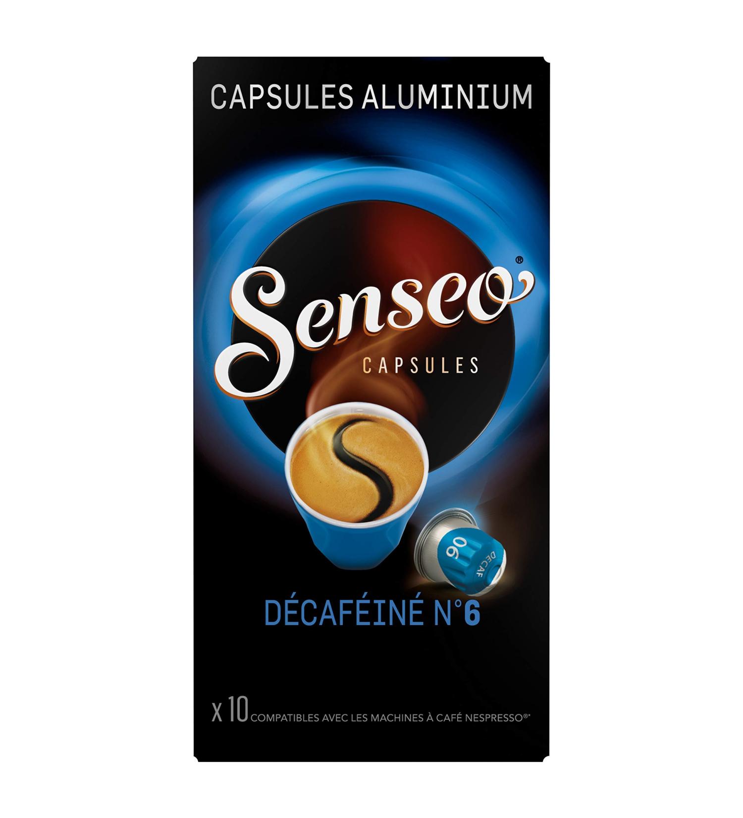 Senseo Decaffeinated Capsules No. 6 10 Aluminum Capsules Compatible with Nespresso Machines 52 g - Buy Online on GoSupps.com