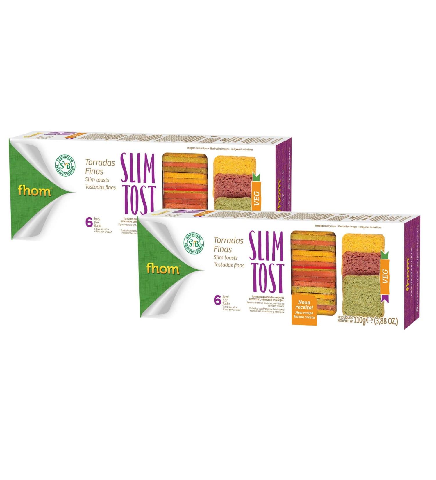FHOM Slim Veggie Mini Toasts Crackers - No Artificial Colors, Vegan, Crispy & Low Sodium - 3.88oz (Pack of 2) - Buy Online on GoSupps.com