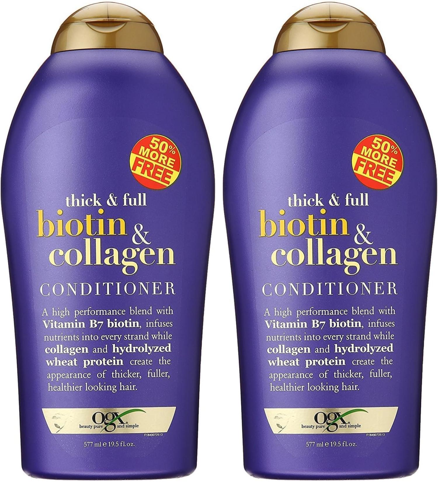 OGX Biotin & Collagen Shampoo and Conditioner Duo - Thick & Full 19.5oz | International Shipping Available - Buy Online on GoSupps.com