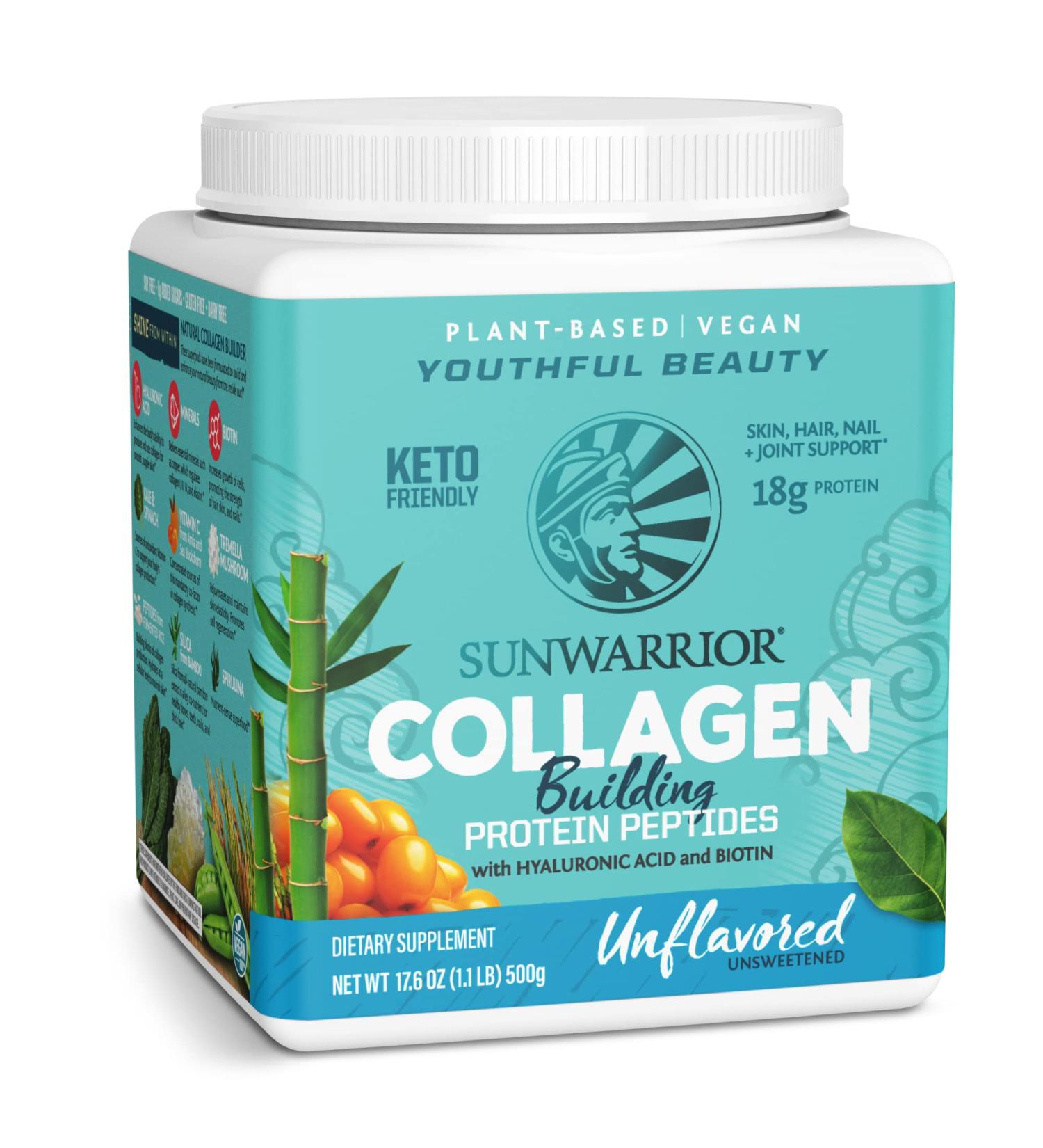Sunwarrior Collagen Protein Peptides - Natural 17.6 oz (500g) | Boost Collagen & Wellness - Buy Online on GoSupps.com