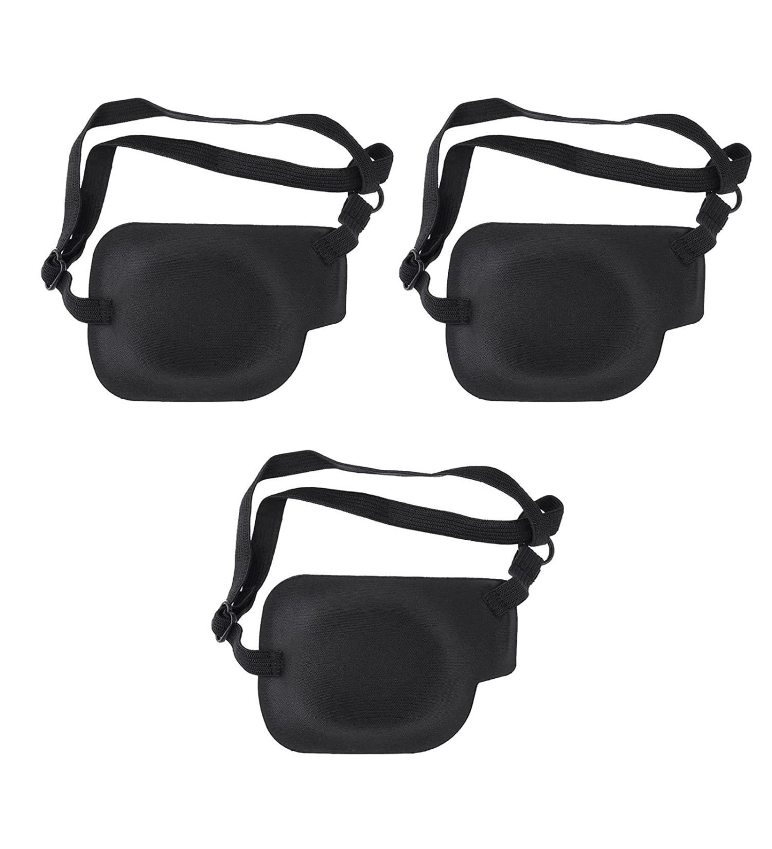 3 Pcs Adjustable 3D Eye Patches for Lazy Eye Amblyopia & Strabismus - Black Medical Eyepatch for Right Eye - Buy Online on GoSupps.com