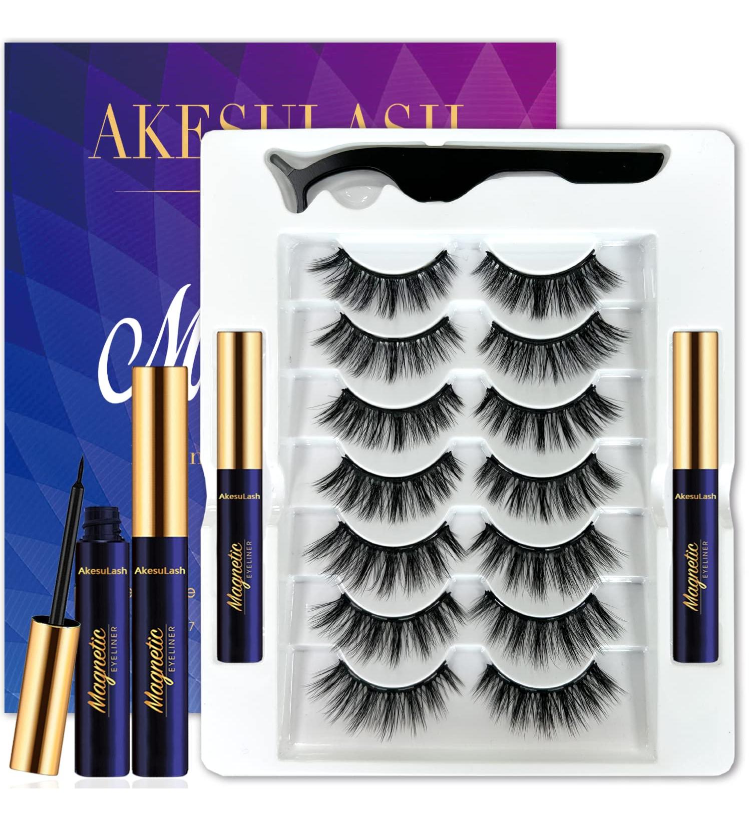 3D Magnetic Eyelashes with Eyeliner Kit - 7 Pairs Reusable Lashes Applicator & Updated Magnetic Liner for Easy Application | Natural Look - Shop Internationally - Buy Online on GoSupps.com