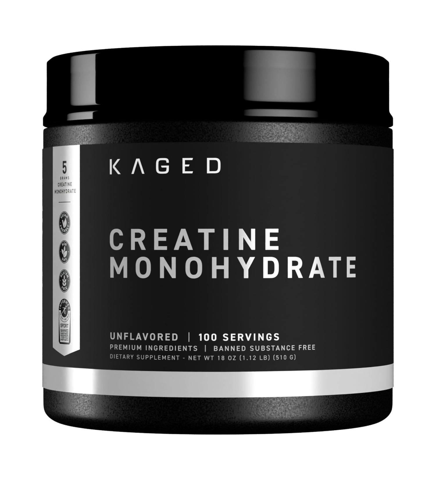 Kaged Creatine Monohydrate Micronized Powder | Unflavored | Muscle Building & Recovery | 5000 mg Per Serving | Vegan Gluten Free Easily Digestible | Supplements for Men & Women | 100 Servings Creatine Monohydrate (100 Ser  - Buy Online on GoSupps.com