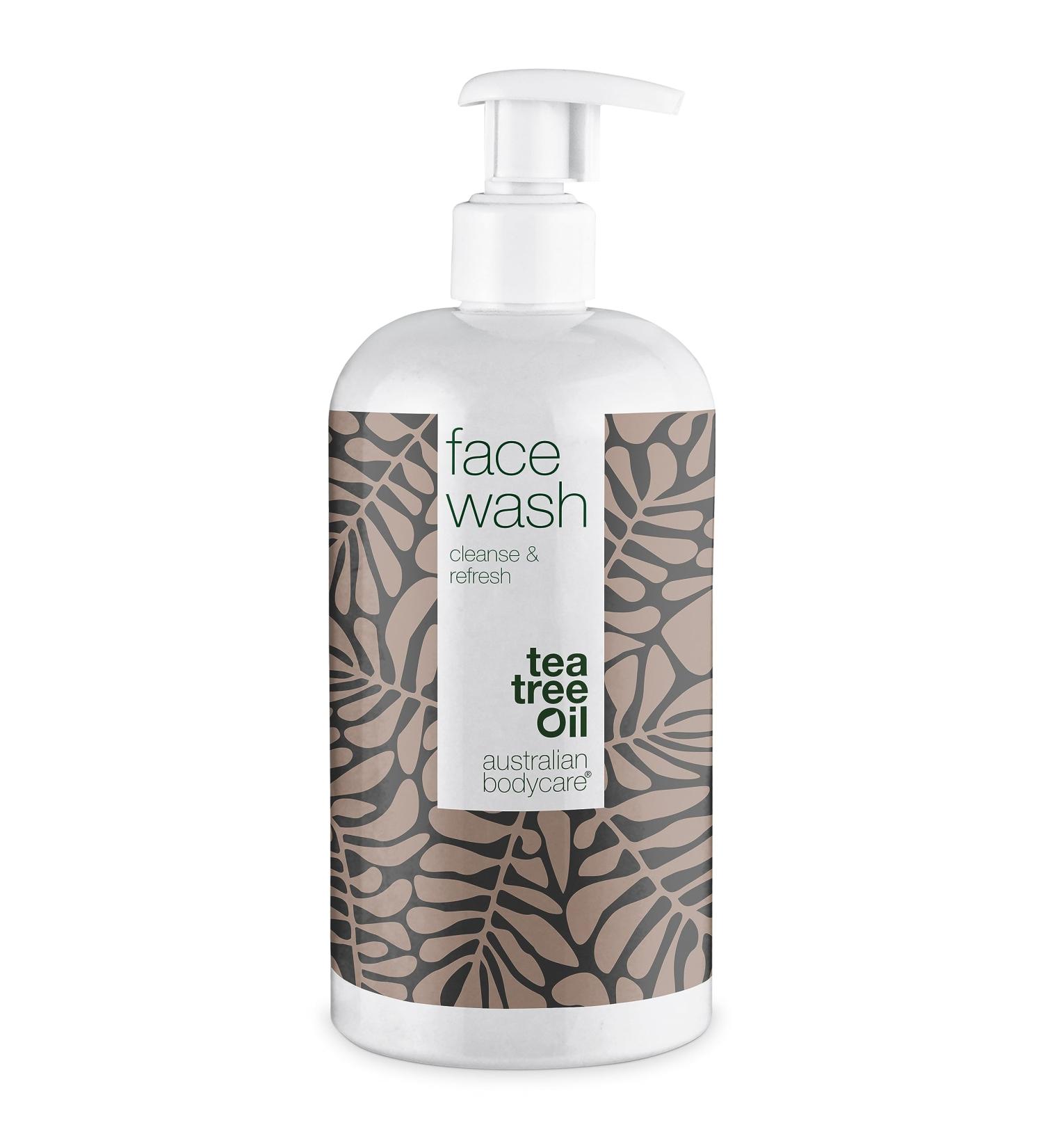Natural Tea Tree Oil Face Washing Gel 500ml - For Men & Women | Acne Care & Daily Cleanser | 100% Vegan - Buy Online on GoSupps.com