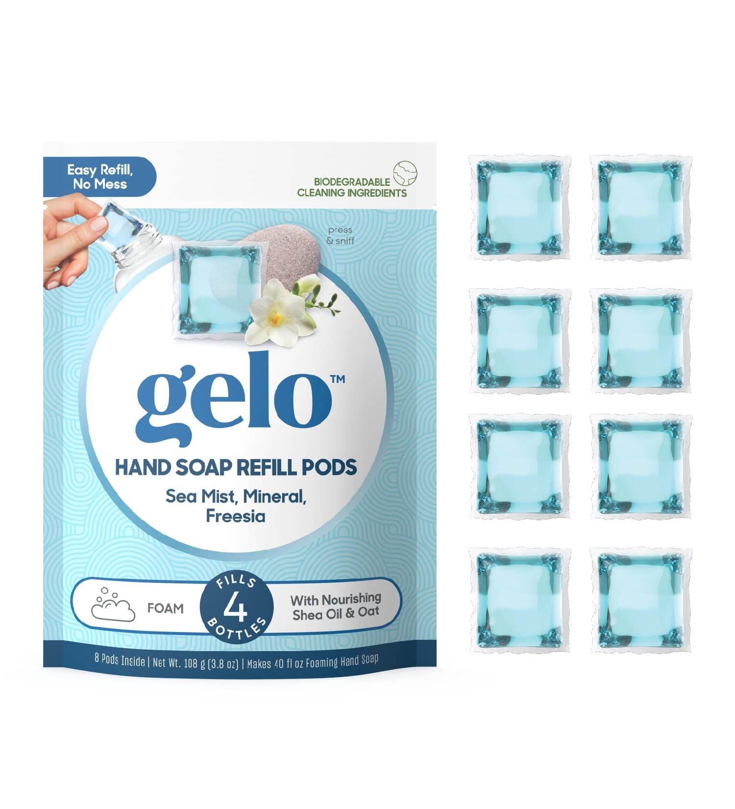 Gelo Foaming Hand Soap Refill Pods - Eco-Friendly 40oz (Sea Mist, Mineral & Freesia) - Buy Online on GoSupps.com
