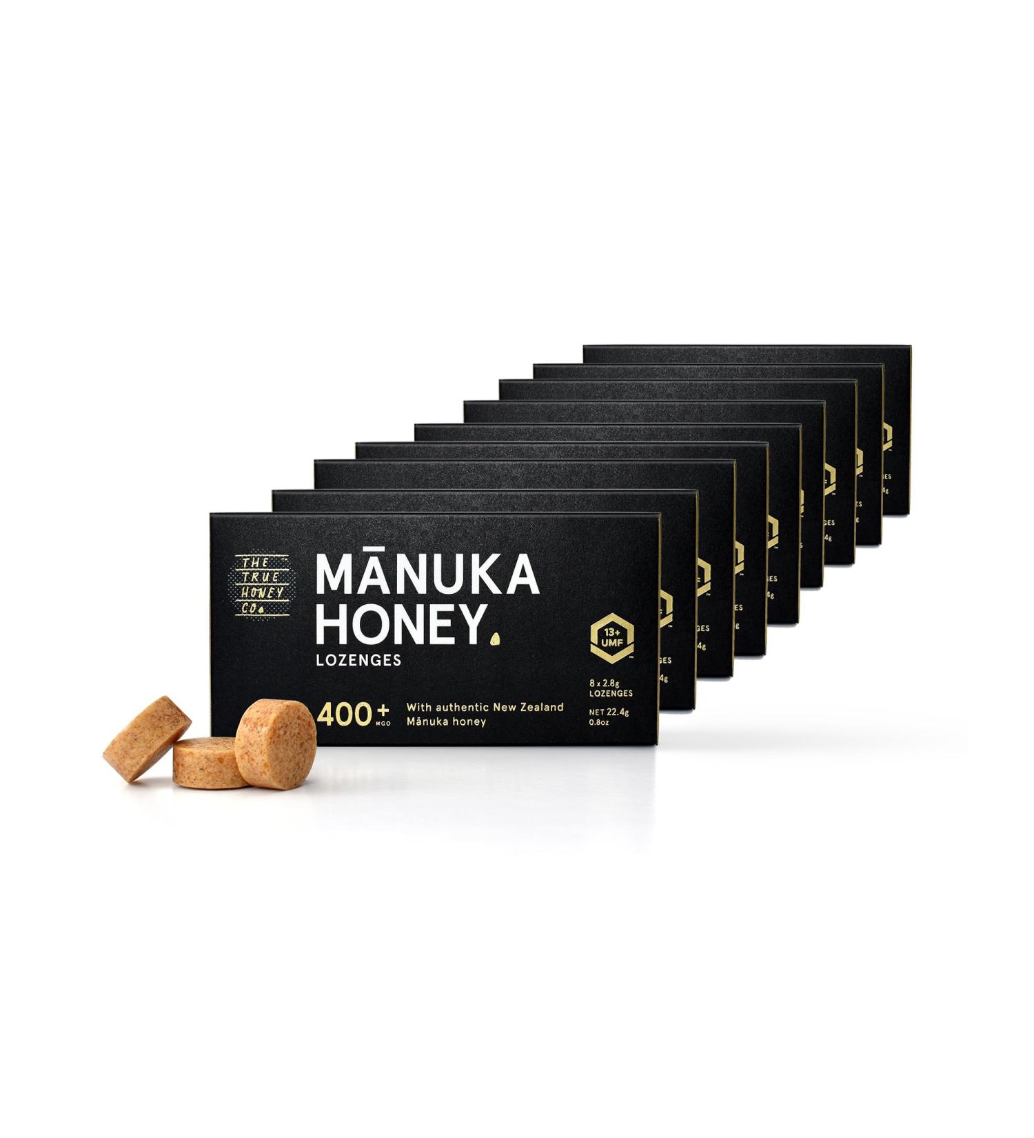 THE TRUE HONEY CO Manuka honey lozenges throat lozenges MGO 400+ UMF 13+ certified 100 natural made from 90 premium Manuka honey