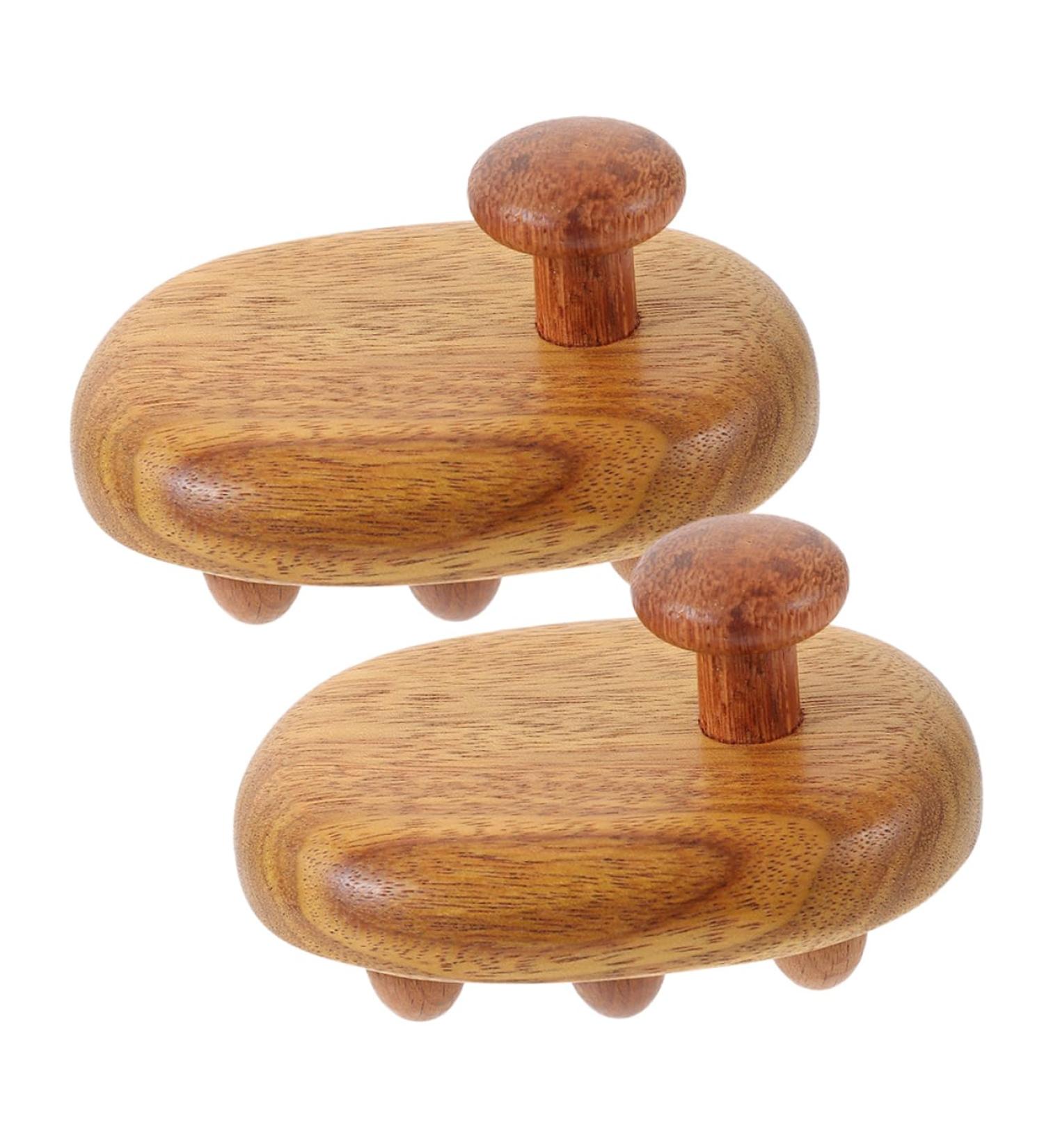 Fomiyes 2-Piece Natural Wood Massage Brush & Scalp Comb Set | Wooden Massage Tools for Relaxation & Scalp Care - Buy Online on GoSupps.com