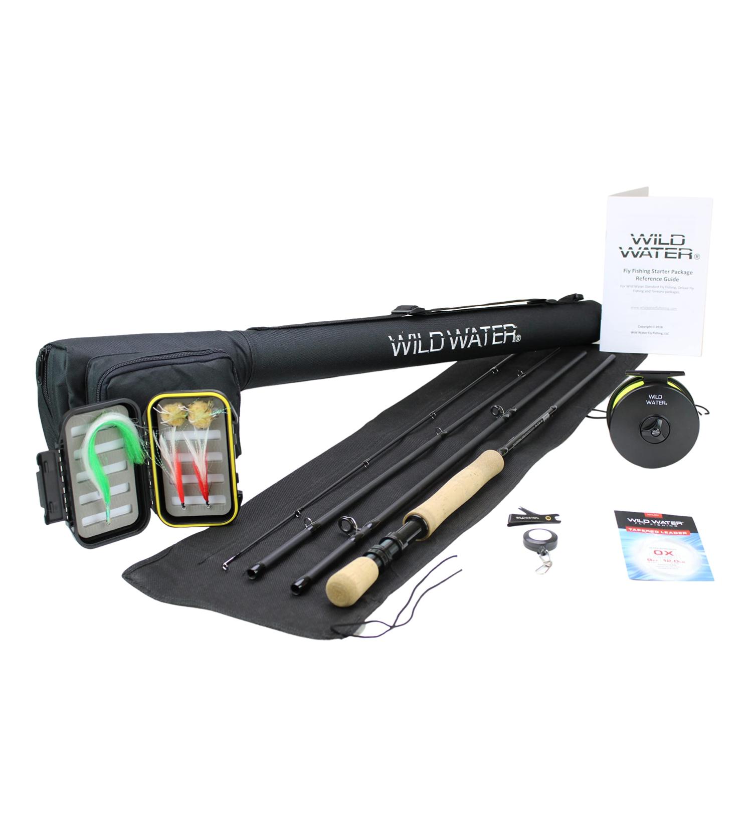 Wild Water Fly Fishing 9ft 4-Piece 7/8 Weight Rod & Reel Combo with Saltwater Flies - Buy Online on GoSupps.com
