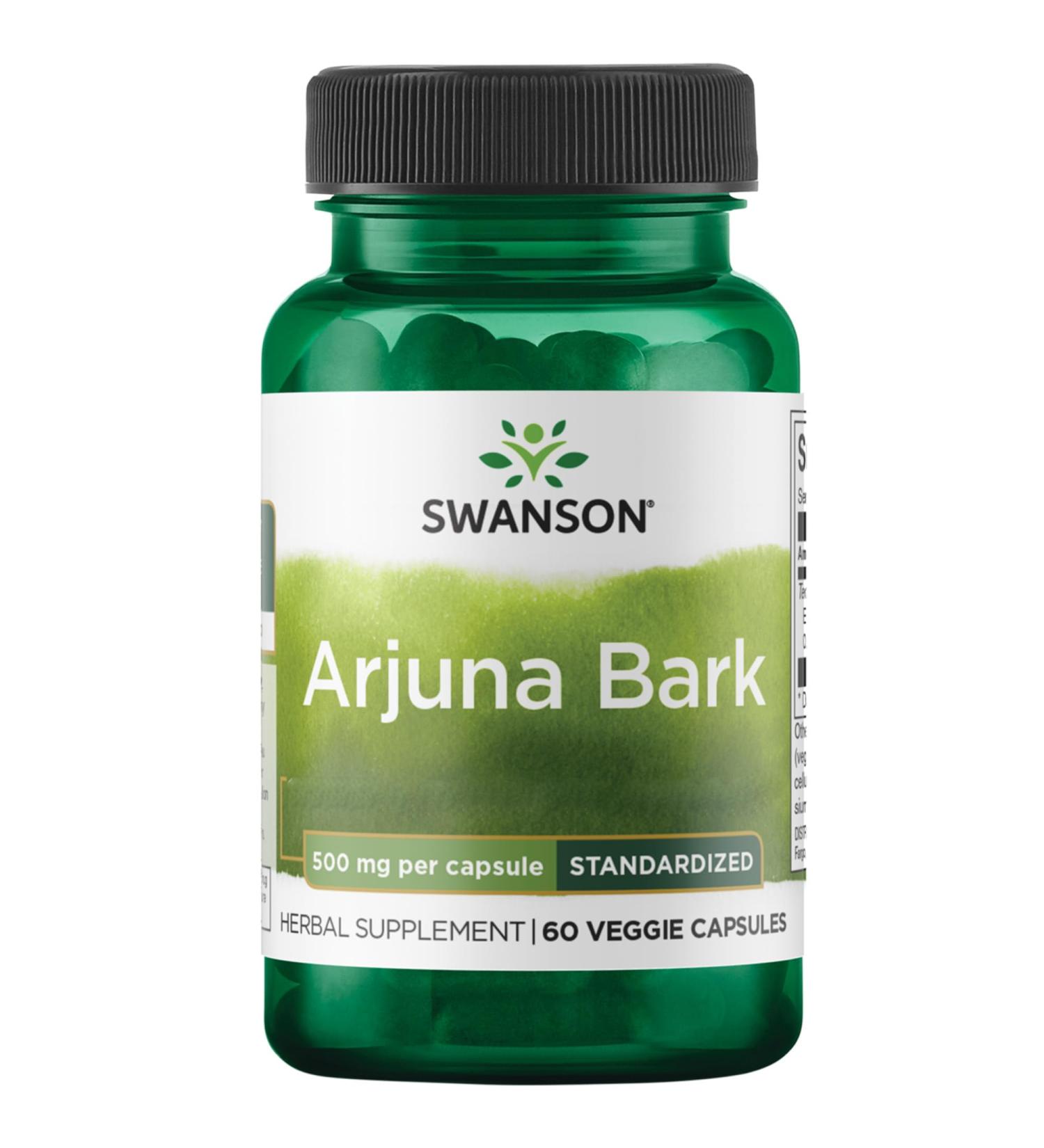 Swanson Arjuna Bark 500mg - 60 Vegan Capsules | Vegan Soy-Free Gluten-Free Non-GMO Lab-Tested Supplement - Buy Online on GoSupps.com