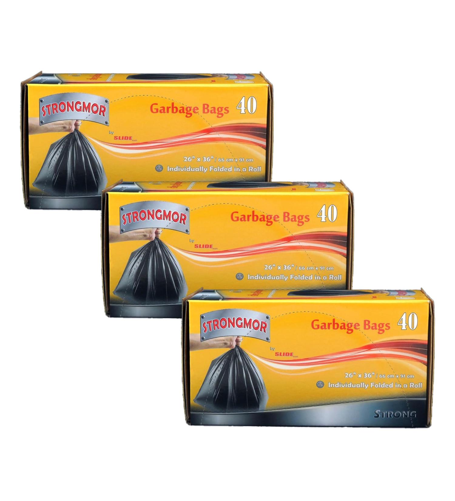 Strongmor Garbage Bags Roll 26x36 40Pk (Pack of 3) - Buy Online on GoSupps.com