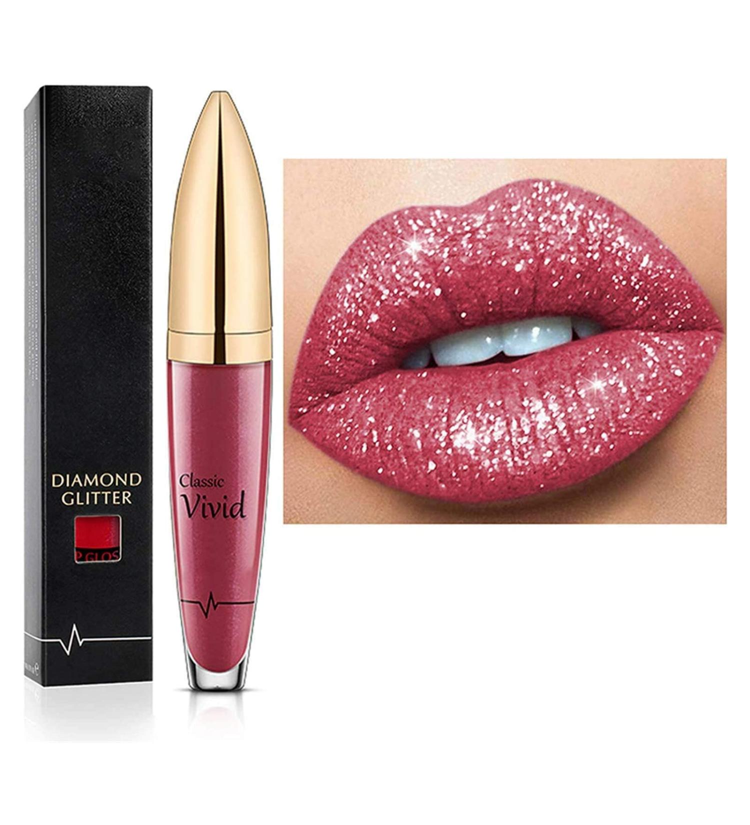 18 Color Diamond Glossy Long-Lived Lipstick - Waterproof Matte & Shimmer Lip Gloss for Lively Beauty Makeup - Buy Online on GoSupps.com