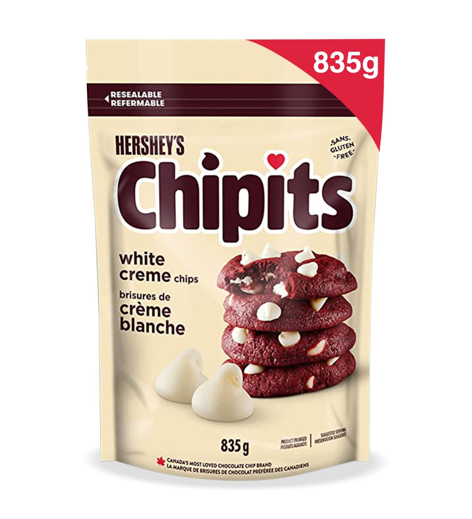 CHIPITS Hershey's Chocolate Chips for Baking Baking Ingredients Holiday Baking Chocolate Pure White Creme 835g Pure White Cr me - Buy Online on GoSupps.com