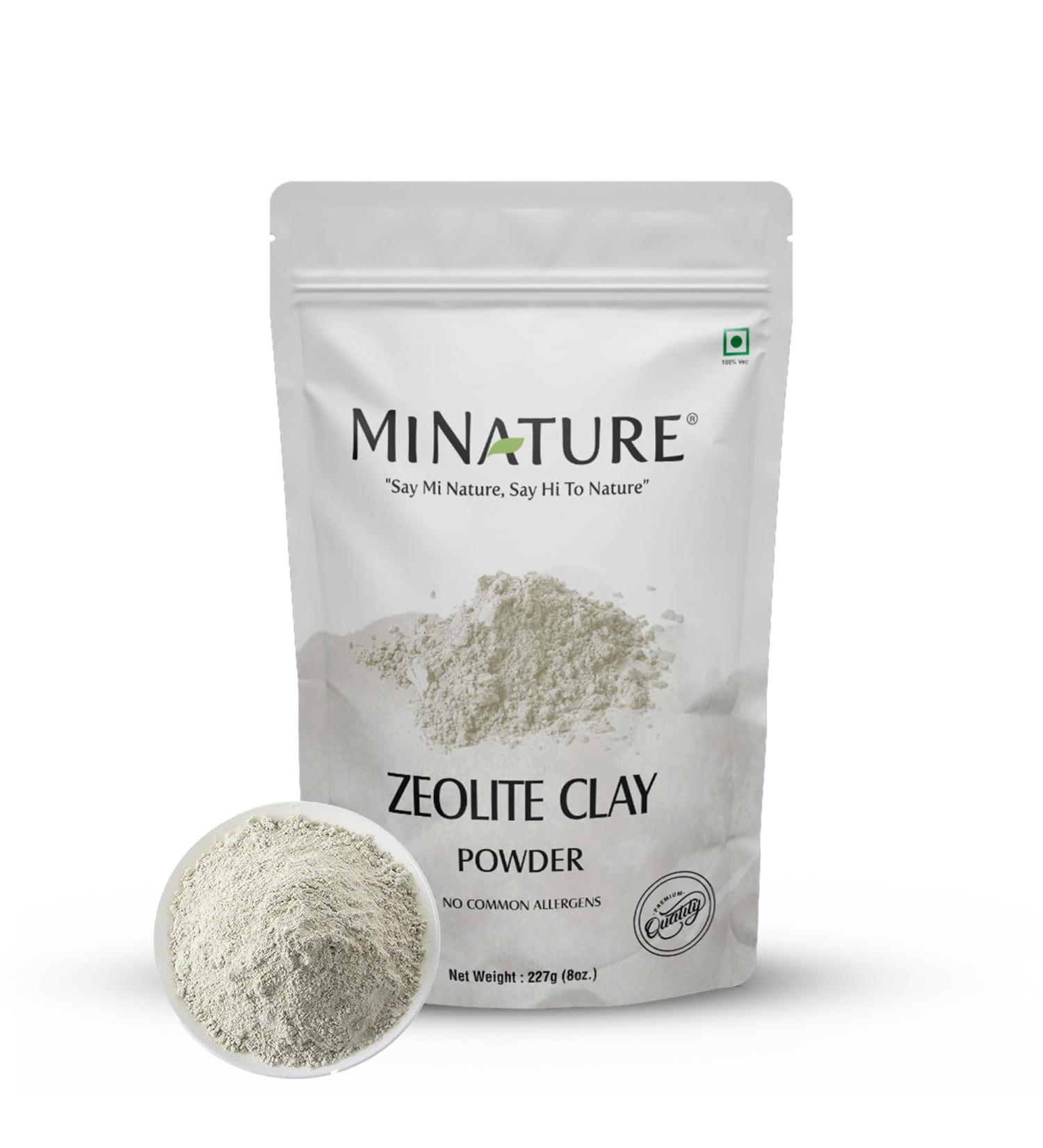 Zeolite Clay powder by mi nature | Zeolite clay | 227g(8 oz) | Absorbs excess oil | Skincare face masks face scrubs and body cleansers |Repair Damaged Hair | Vegan | 100% Natural - Buy Online on GoSupps.com