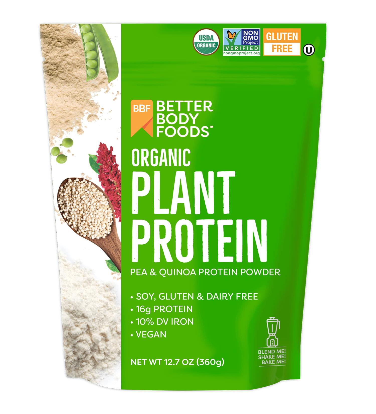 Organic Plant Based Protein Powder - 16g Protein - Vegan, Low Net Carbs, Gluten Free - 12.7oz - Buy Online on GoSupps.com