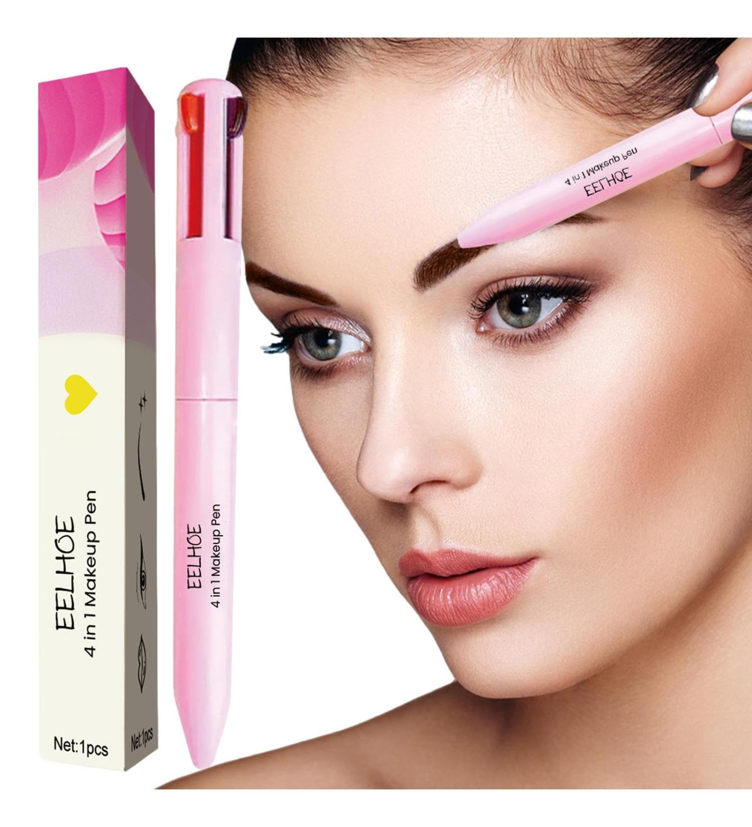 EUBEISAQI 4in1 Eyebrow PencilHighlighting Defining Waterproof 4in1 Makeup Pencil Girls Women Makeup Supplies Beauty Product for Working Shopping Stage Performance - Buy Online on GoSupps.com