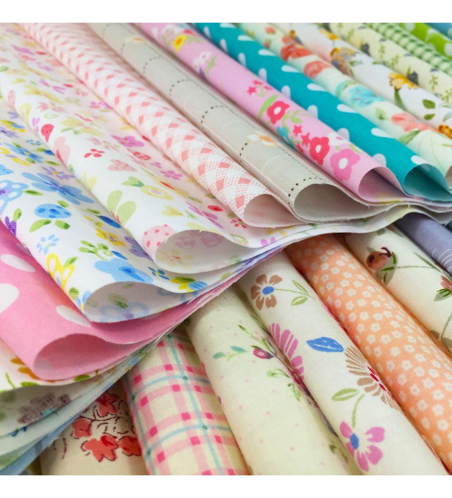 Flic-Flac 100% Cotton Quilting Fabric Squares - 12x12 inches, 60pcs - Floral Designs for DIY Crafts - Buy Online on GoSupps.com